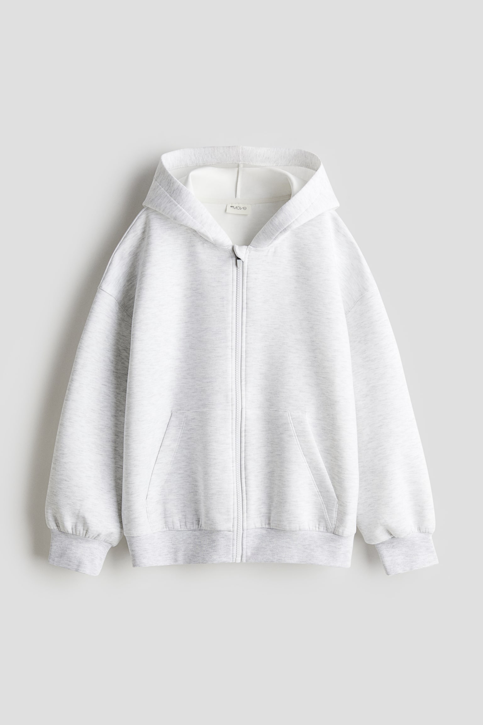 Zip Up Activewear Hoodie In DryMove™ - Light grey marle - 1