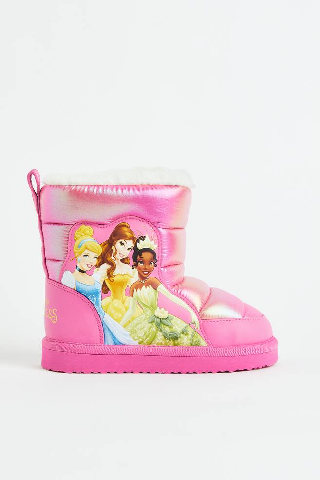 Glittery print-motif boots - Pink/Disney Princesses/Light purple/Frozen - 2