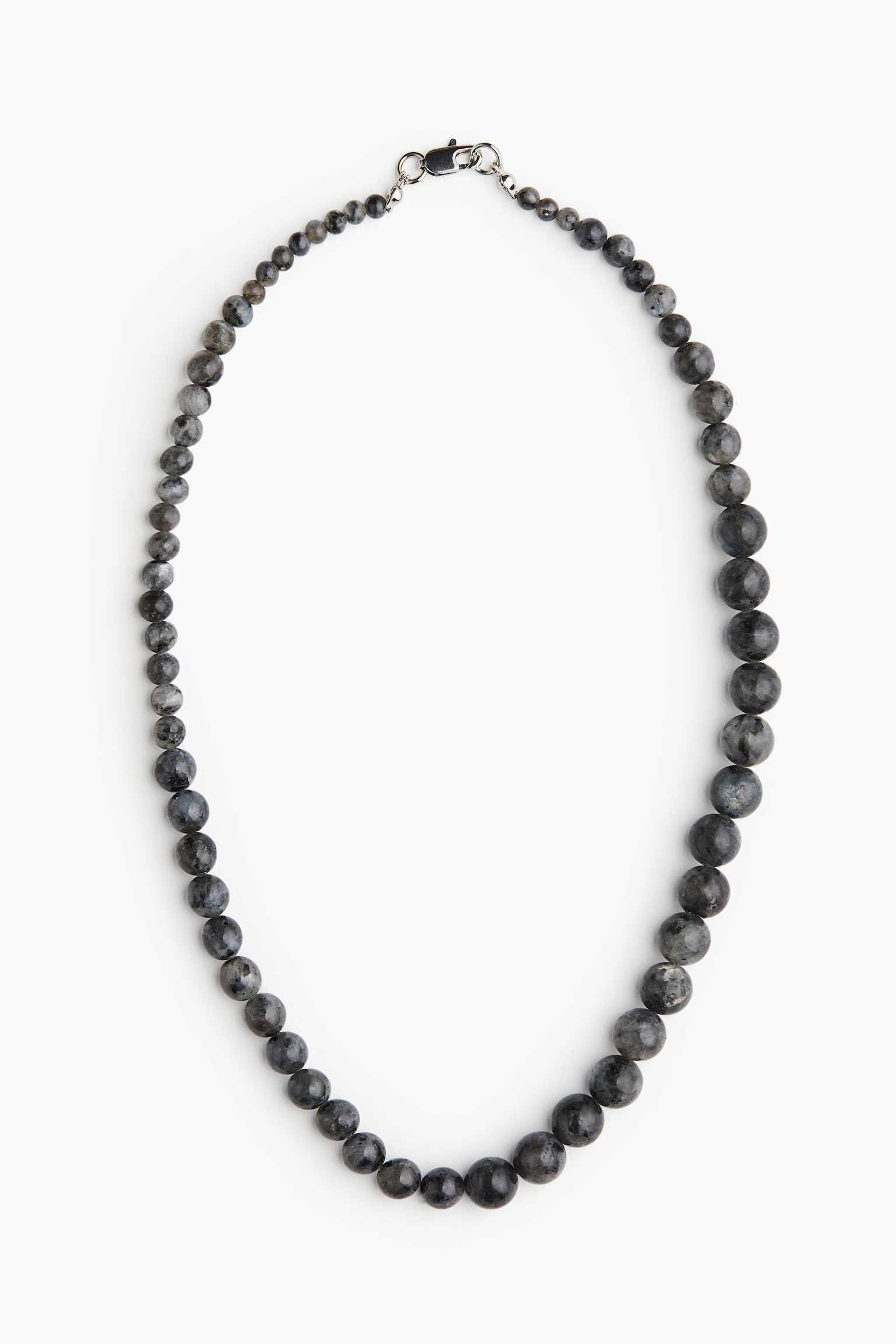 Beaded Necklace - Dark grey - 1