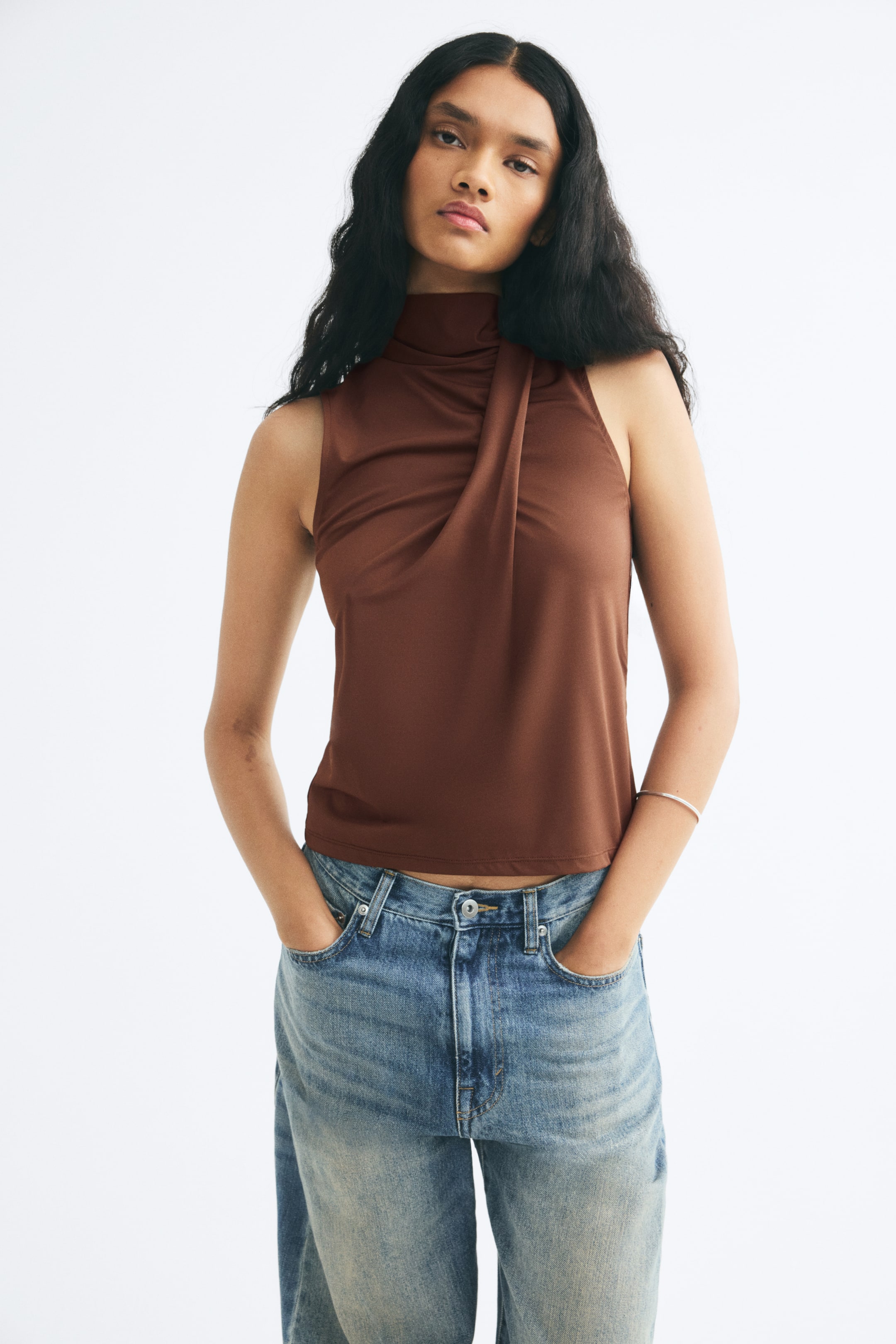 Draped Jersey Top