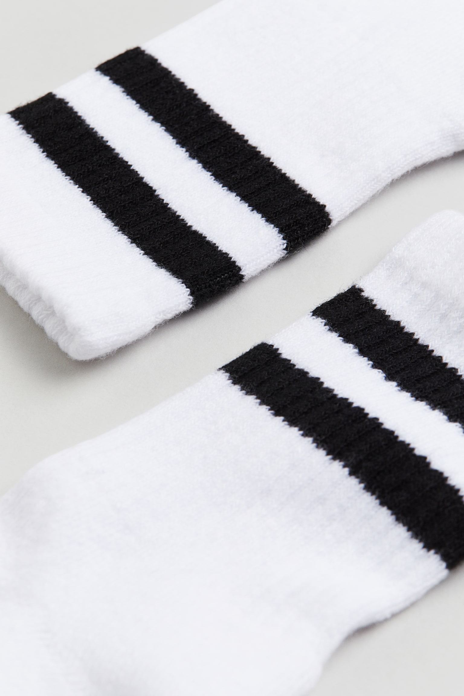 5-pack ribbed socks - White/Black/White/Beige/Black/White - 2