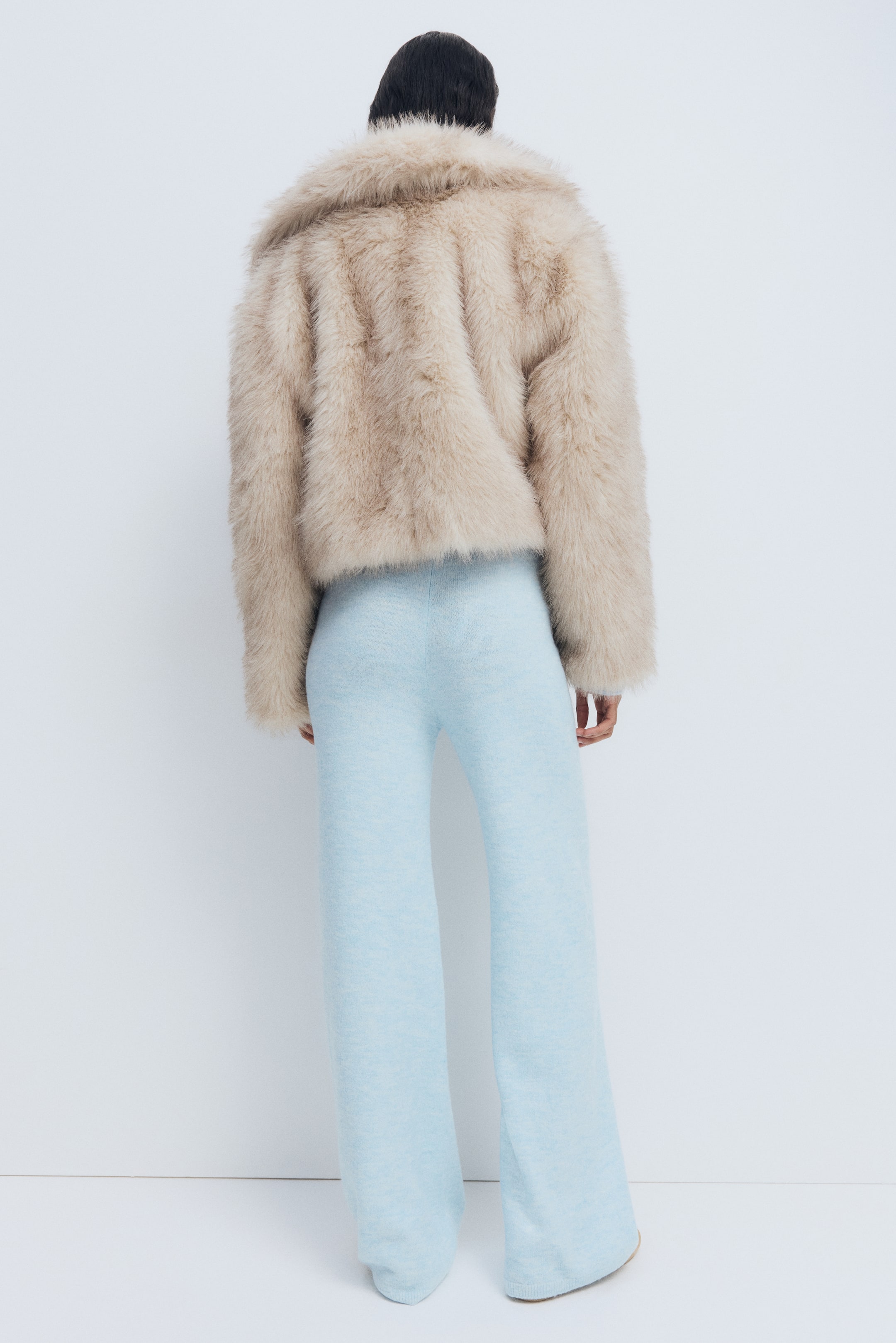 View larger image: Knitted pull-on trousers - Light blue marl - Ladies | H&M HK 4