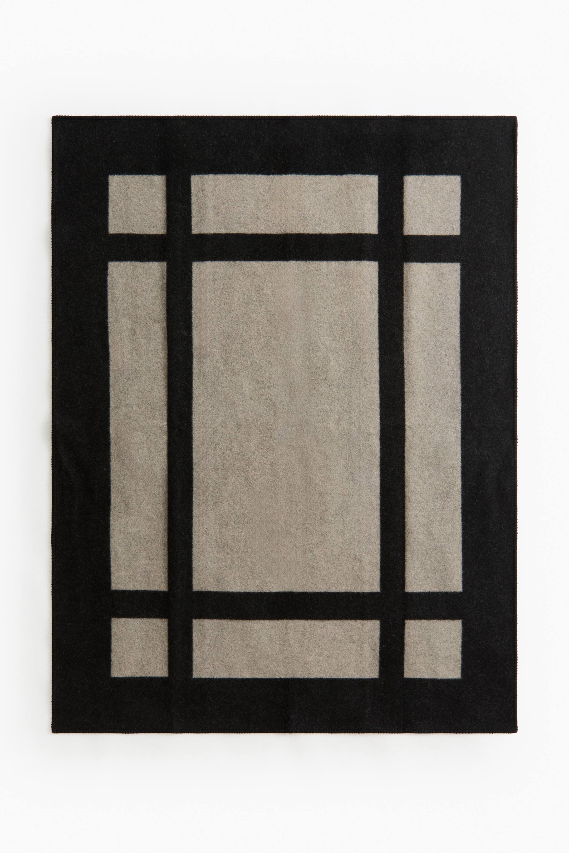 拡大画像を表示: ウールブレンドブランケット - ブラック／ベージュ - Home All | H&M JP 2