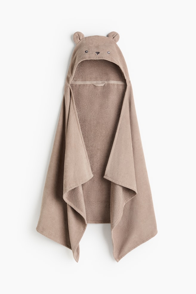 Hooded Bath Towel - Light taupe/Dusty pink/Green/dinosaur/Natural white/rabbit/Light beige - 1