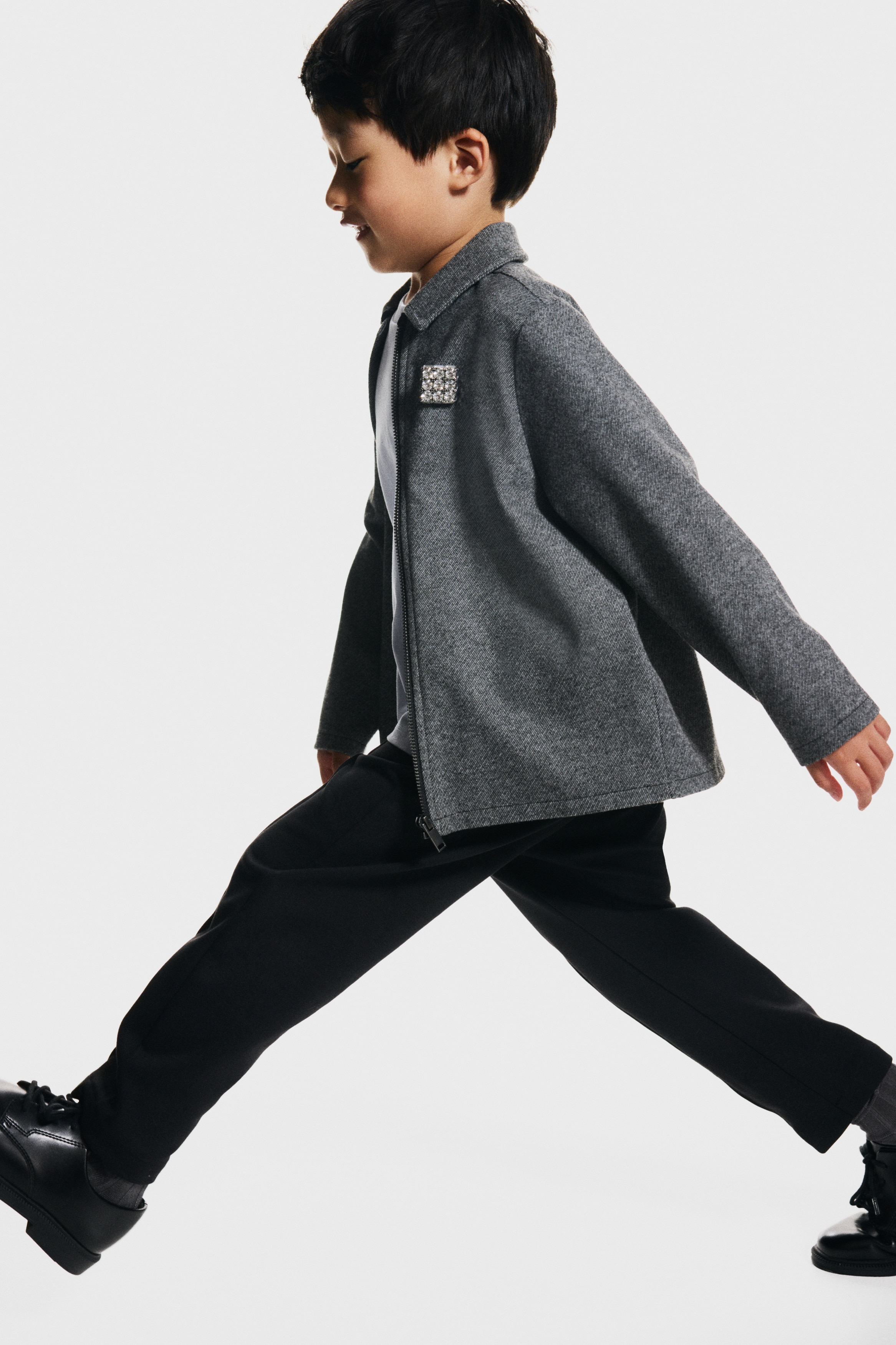 H & M - ピンタックジョガーパンツ - ブラック