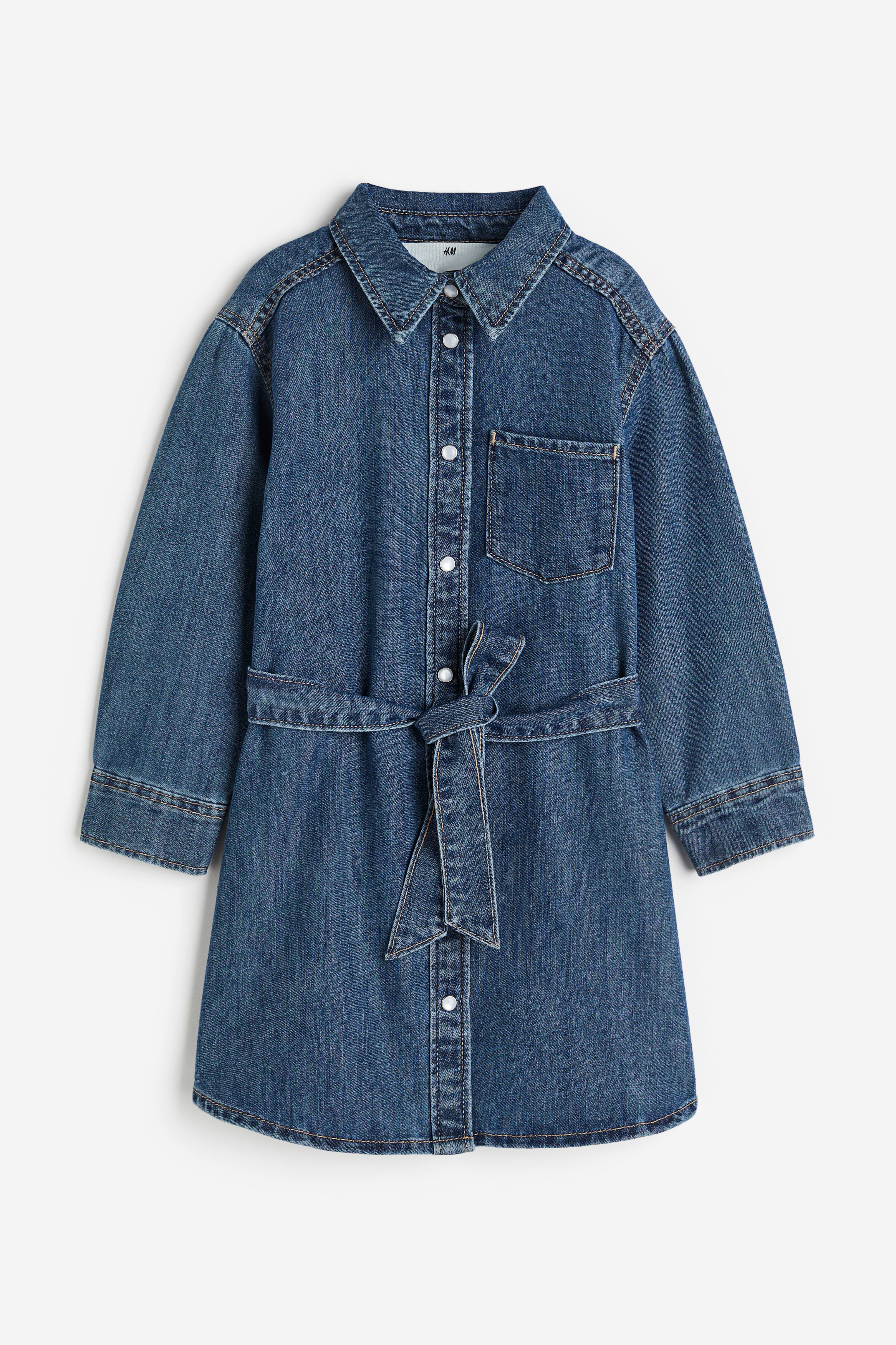 Denim fashion shirt dress girls