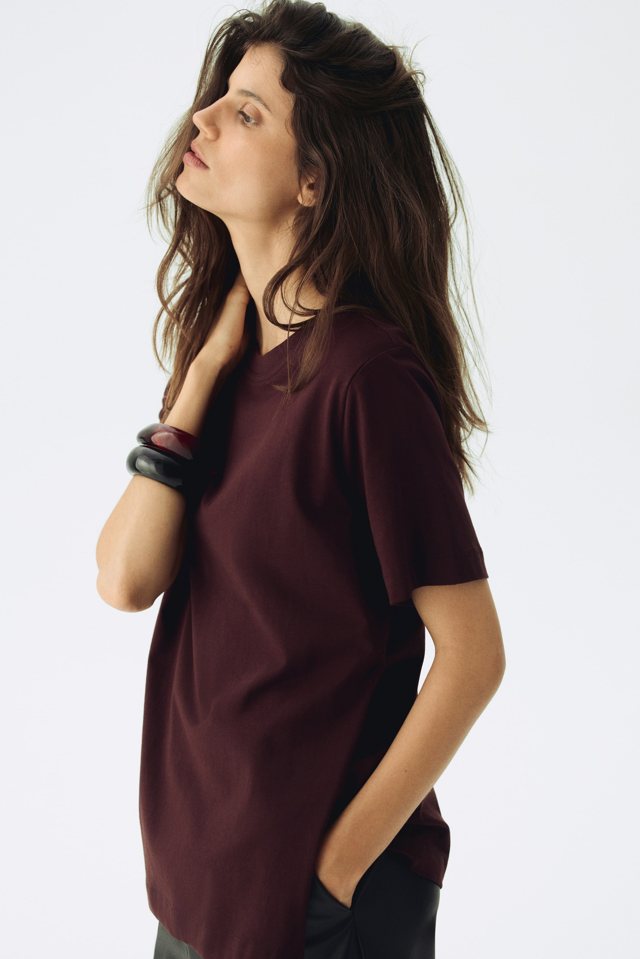 Büyük resmi görüntüle: MAMA Before & After 2’li Emzirme Üstü - Bordo/Açık bej - KADIN | H&M TR 3