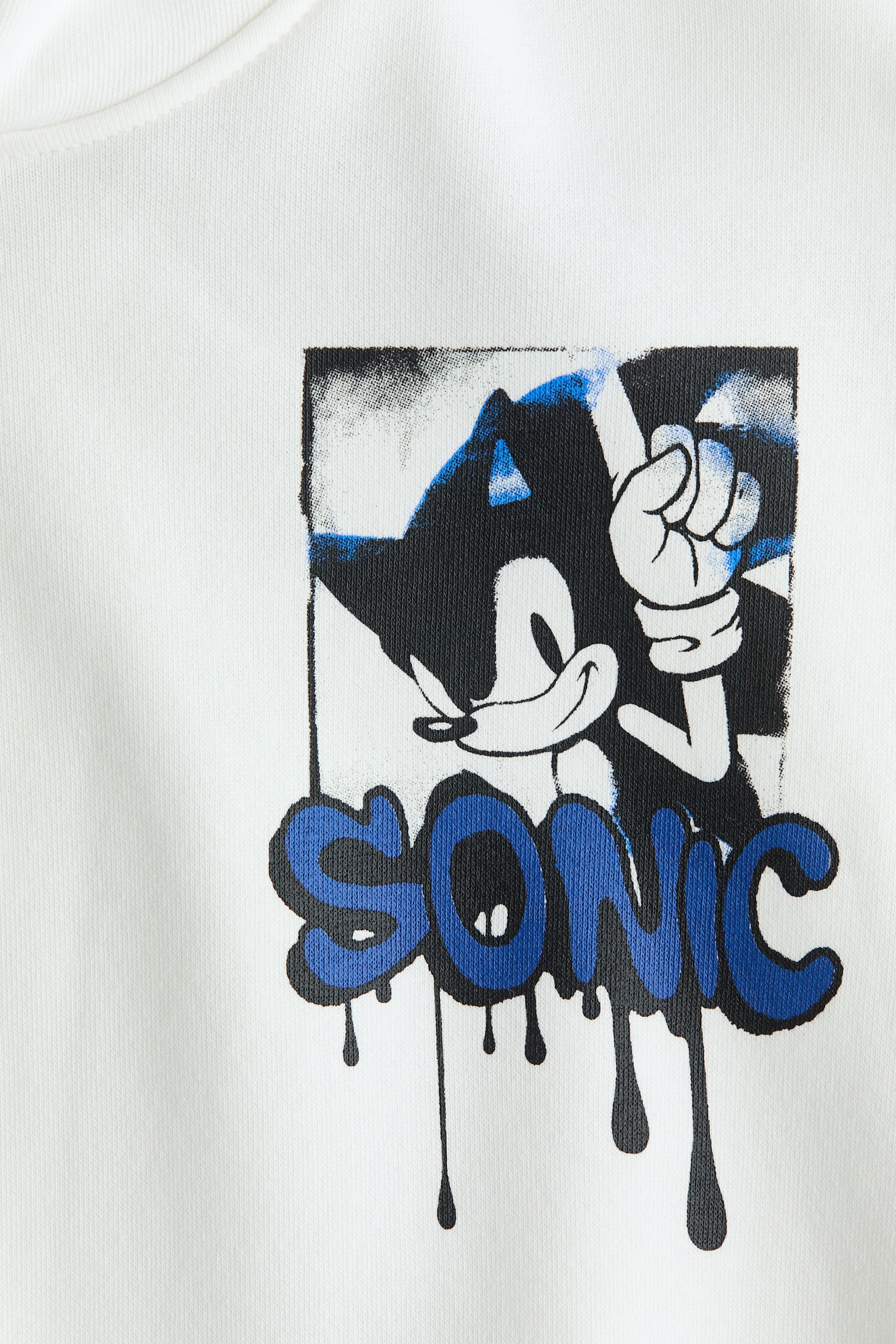 Print-motif hoodie - White/Sonic the Hedgehog/Turquoise/Garfield - 2