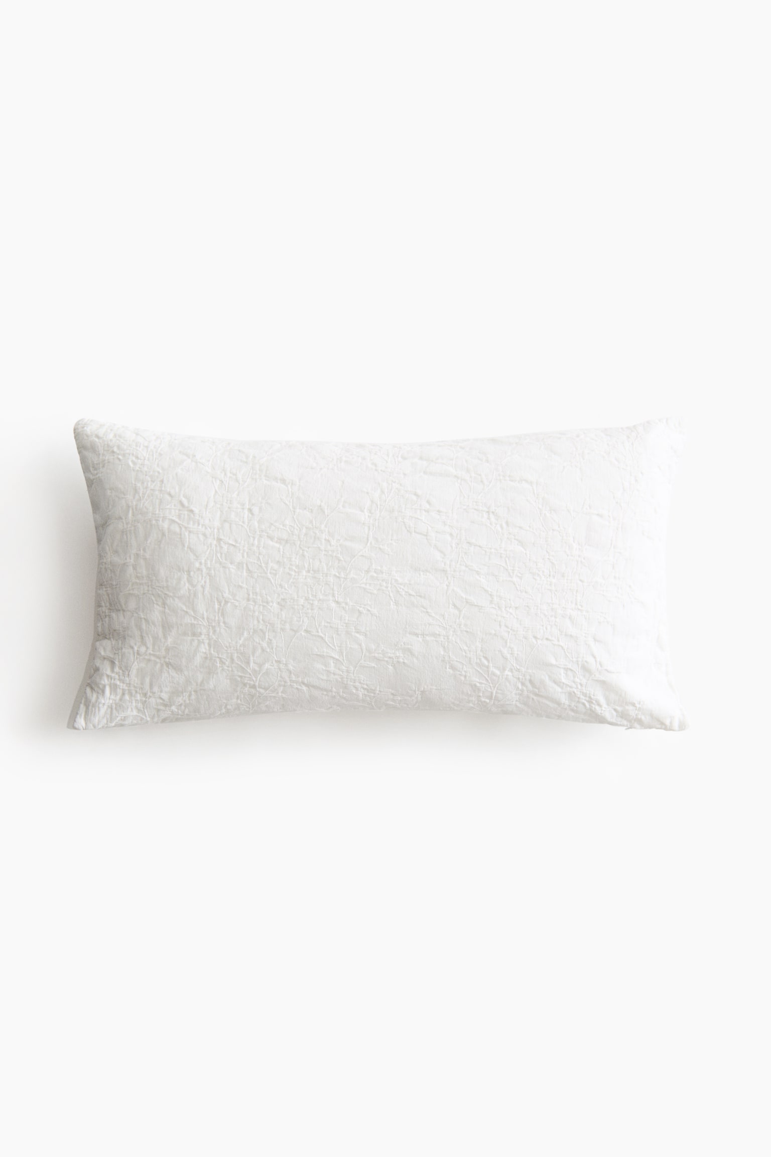 Jacquard-weave cushion cover - White/Light taupe