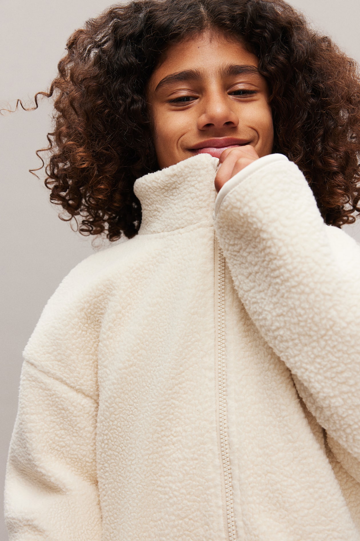 Teddy jacket Light beige Kids H&M IN