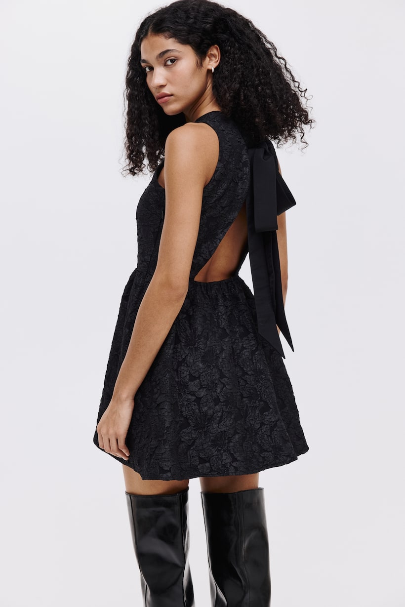 Vestido con moño en la espalda - Negro - Ladies | H&M MX