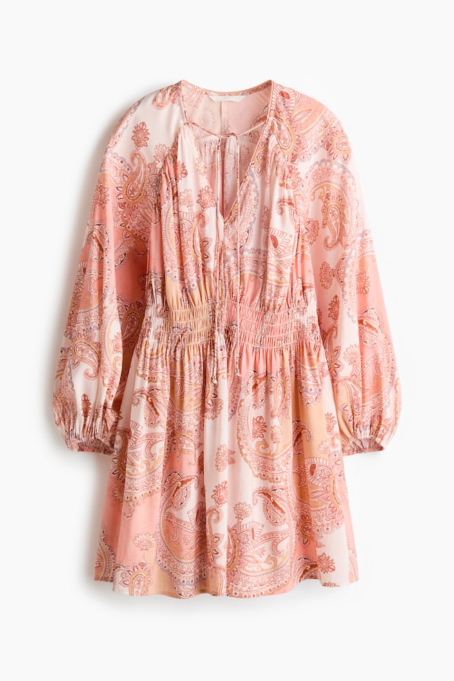 Oversize-tunikamekko - Vaaleanroosa/Paisley-kuvio/Tummanpunainen/Khakinvihreä - 1