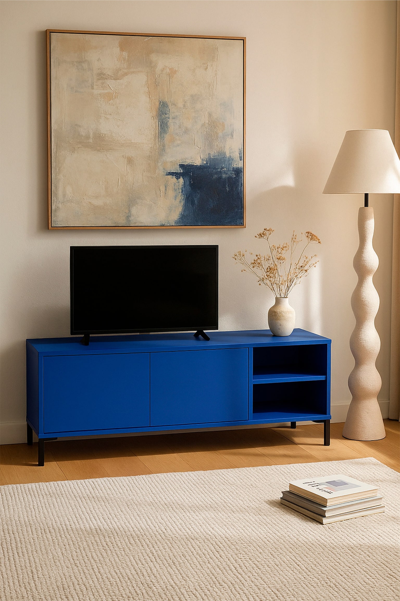 Mirko Tv Cabinet - Blue Pruss/Pink/Yellow - 2