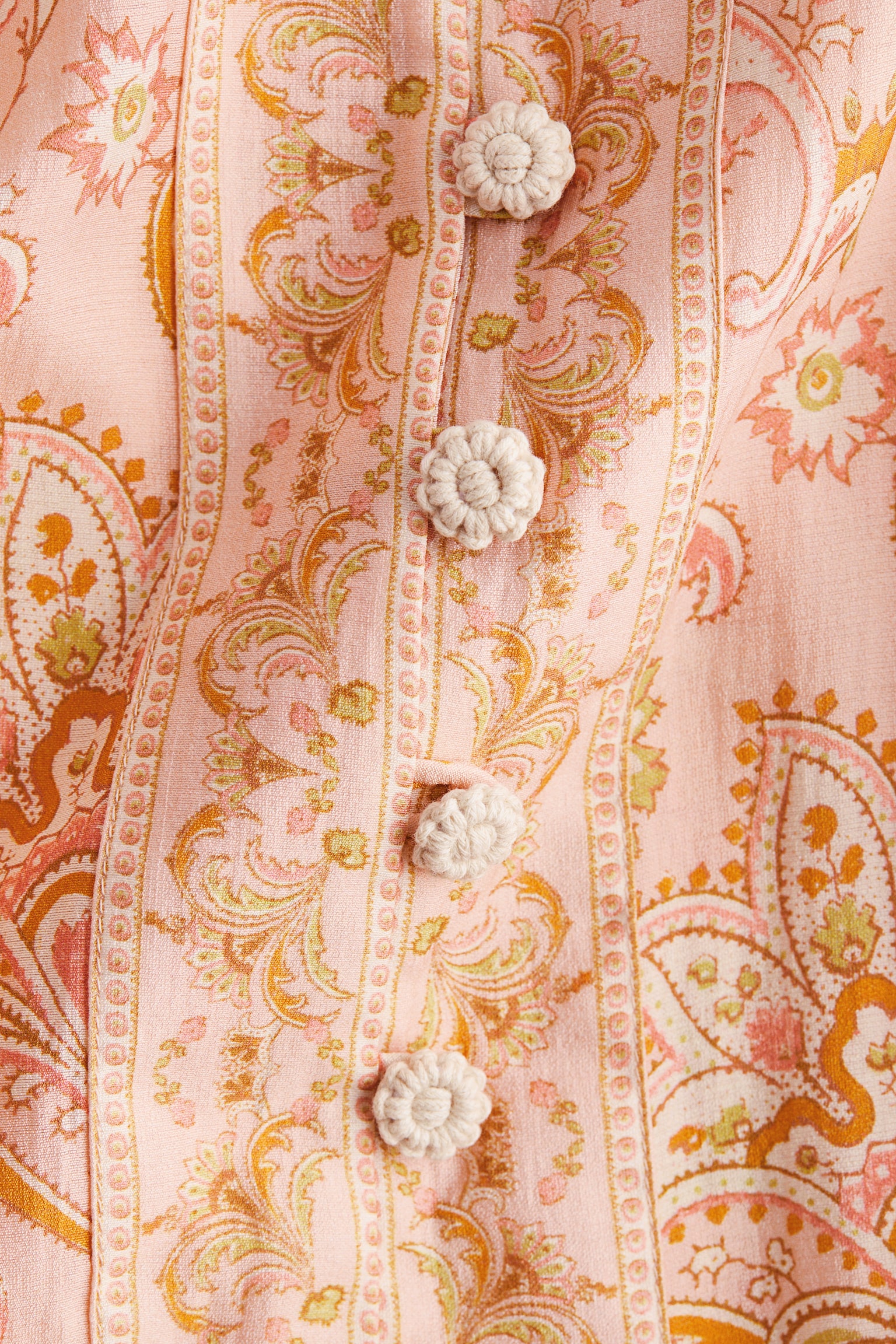 Oversized-Kleid aus Viskosegemisch - Puderrosa/Paisleymuster - 4