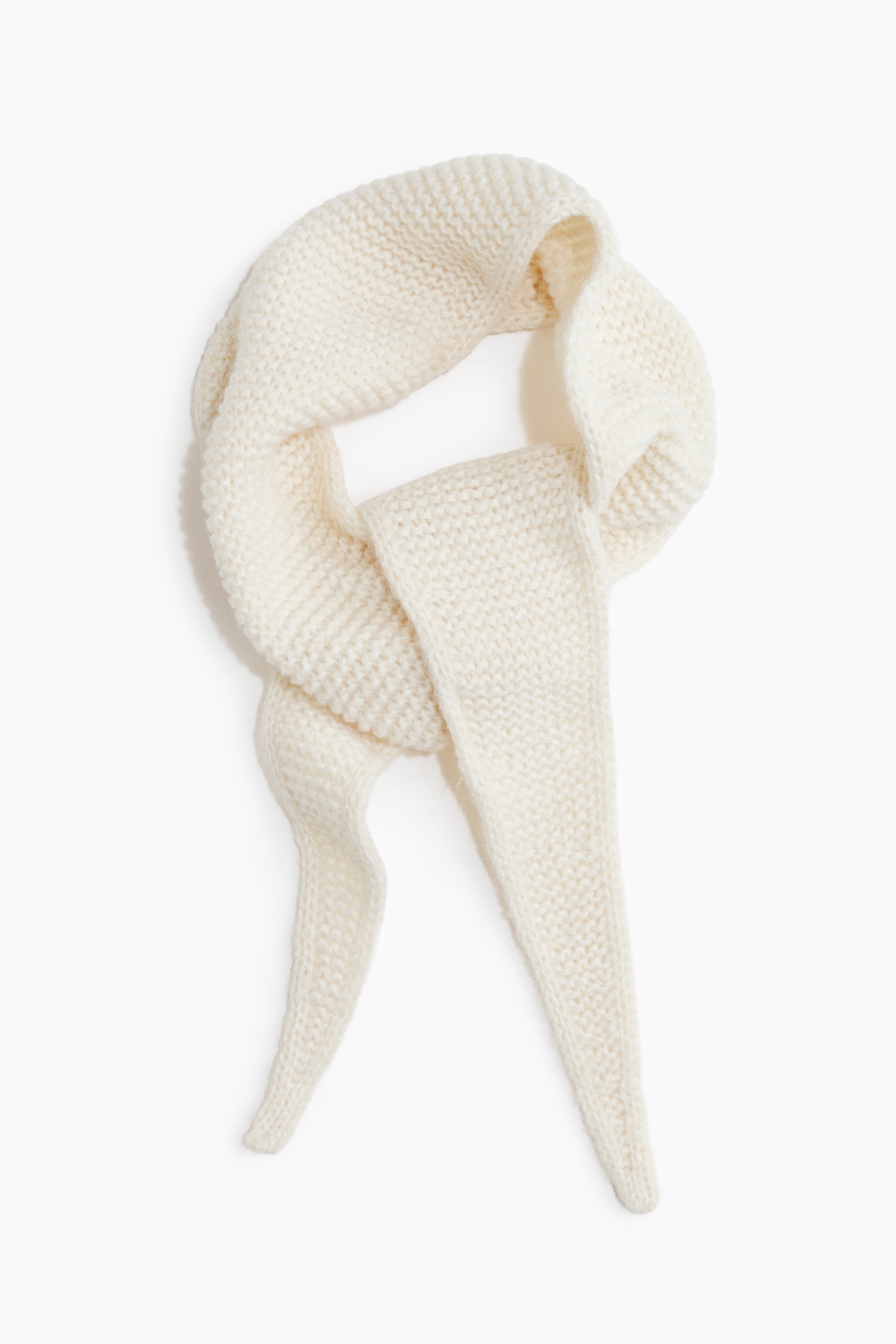 Garter-stitched scarf - Cream/Red/Dark grey marl/Light dusty blue/Grey marl