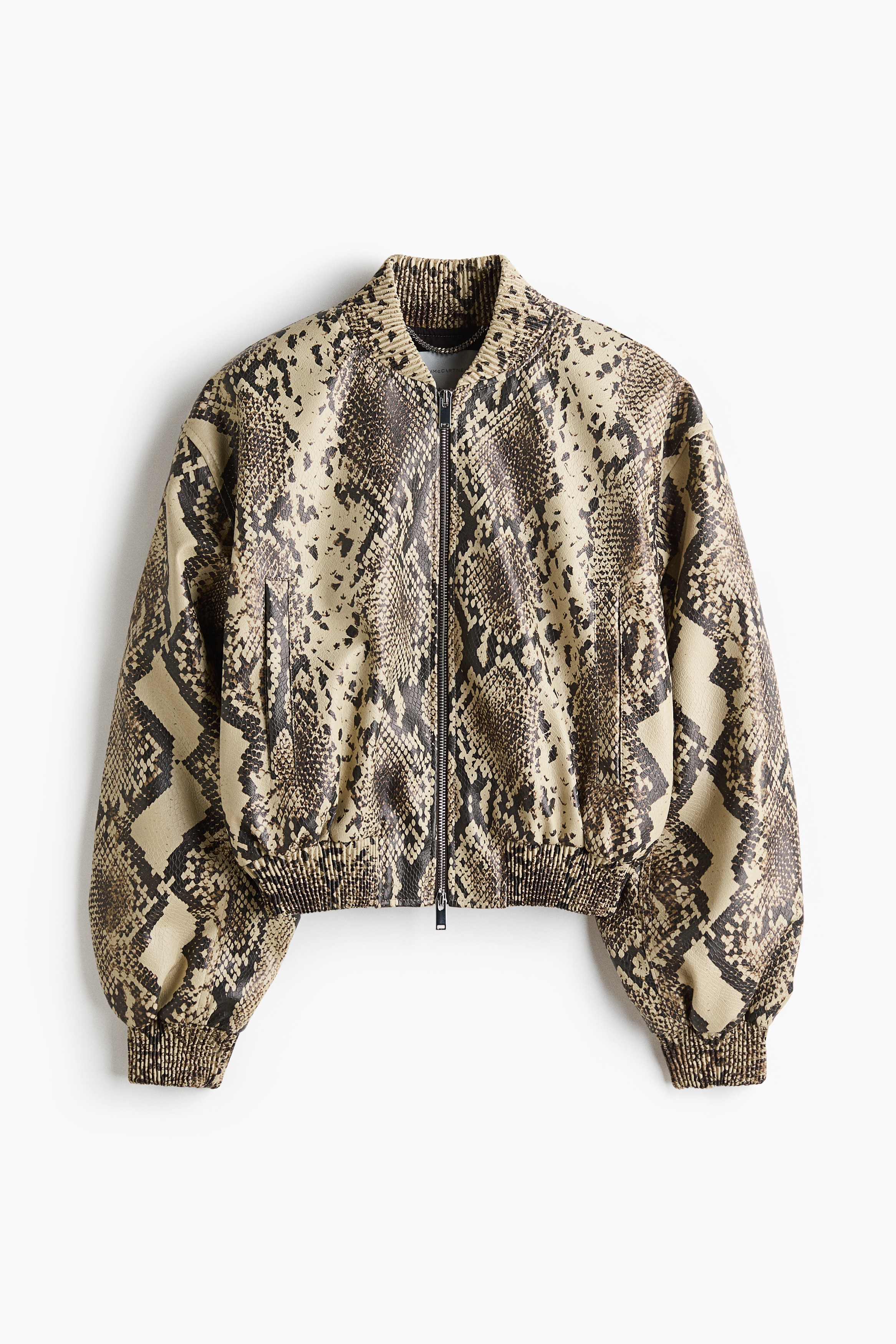 Snakeskin-Print Bomber Jacket