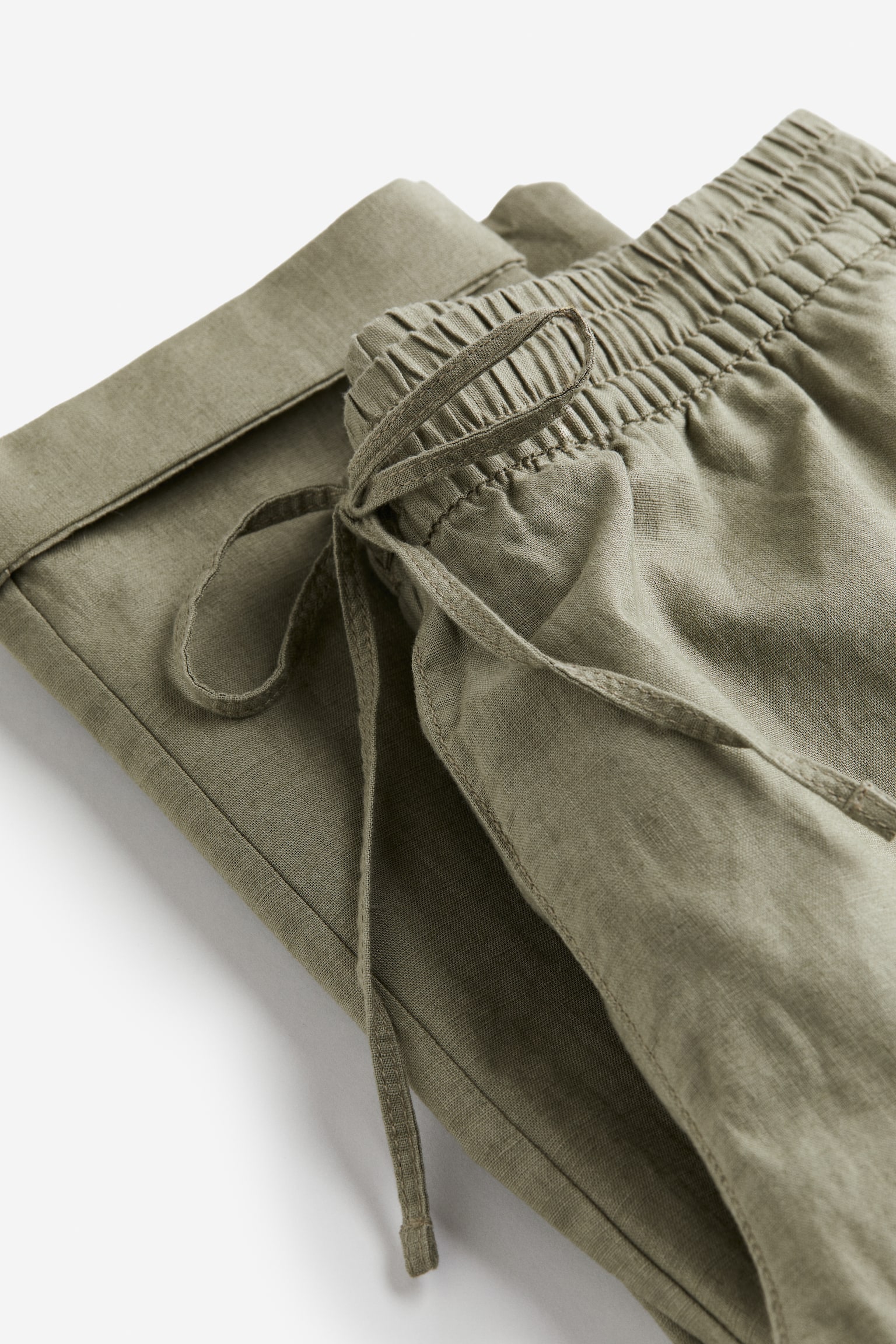 Linen-blend joggers - Khaki green/Beige/Striped/Black/Navy blue/Light beige/Light blue - 5