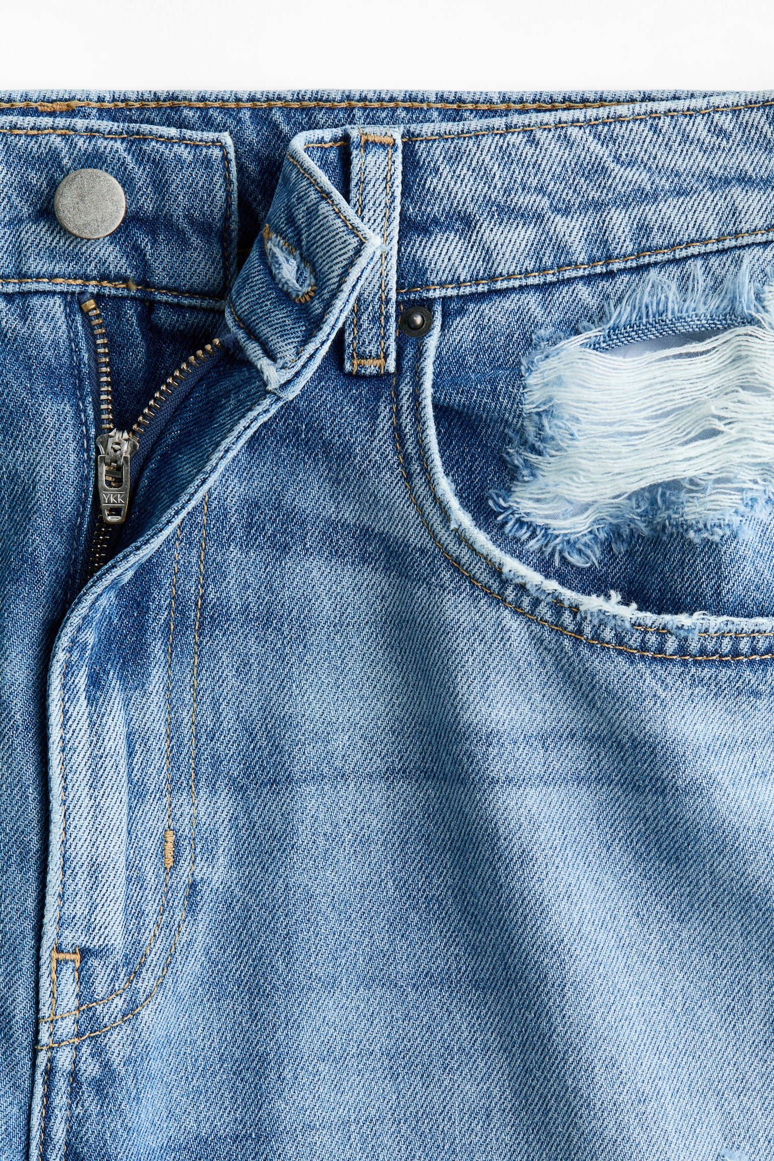 Barrel Leg Regular Jeans - Açık kot mavisi - 3