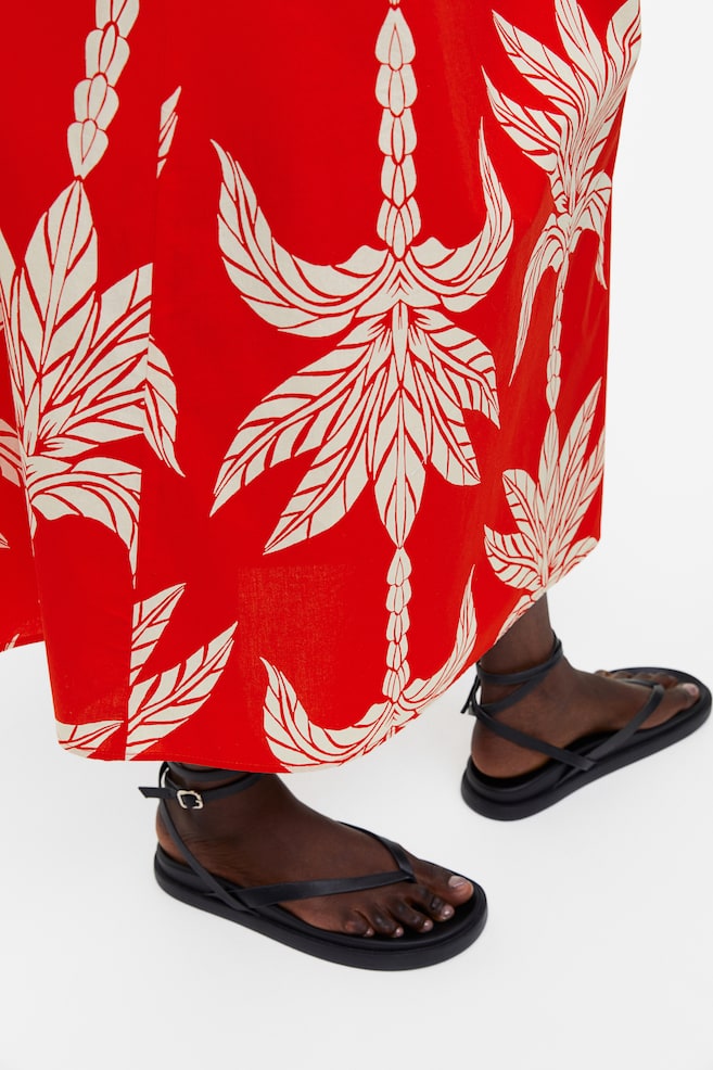 Flared skirt - Red/Palm trees/Black/Patterned/Bright blue/Patterned - 4