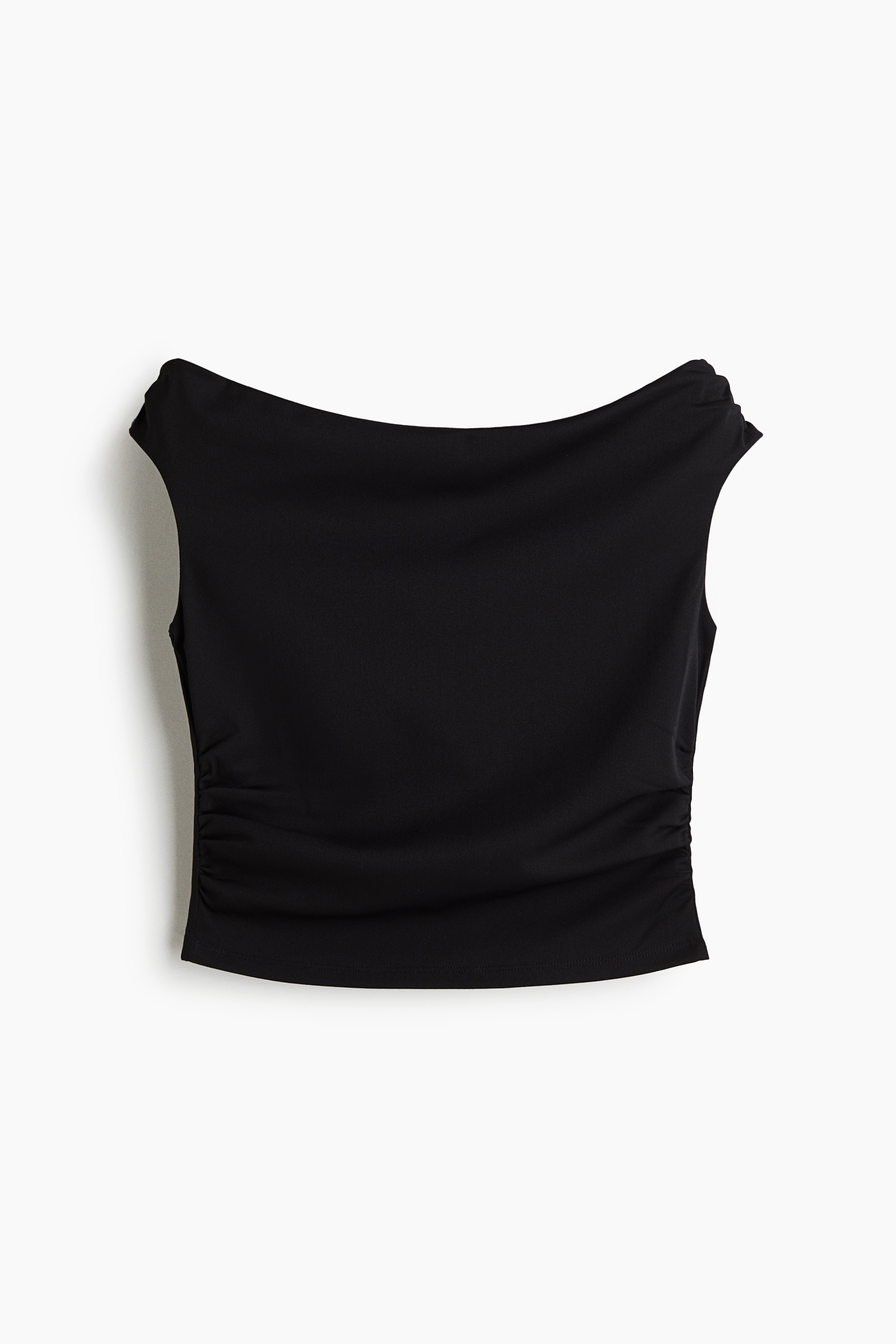 Nariasené tričko s odhalenými plecami - Čierna/Zelená/Biela