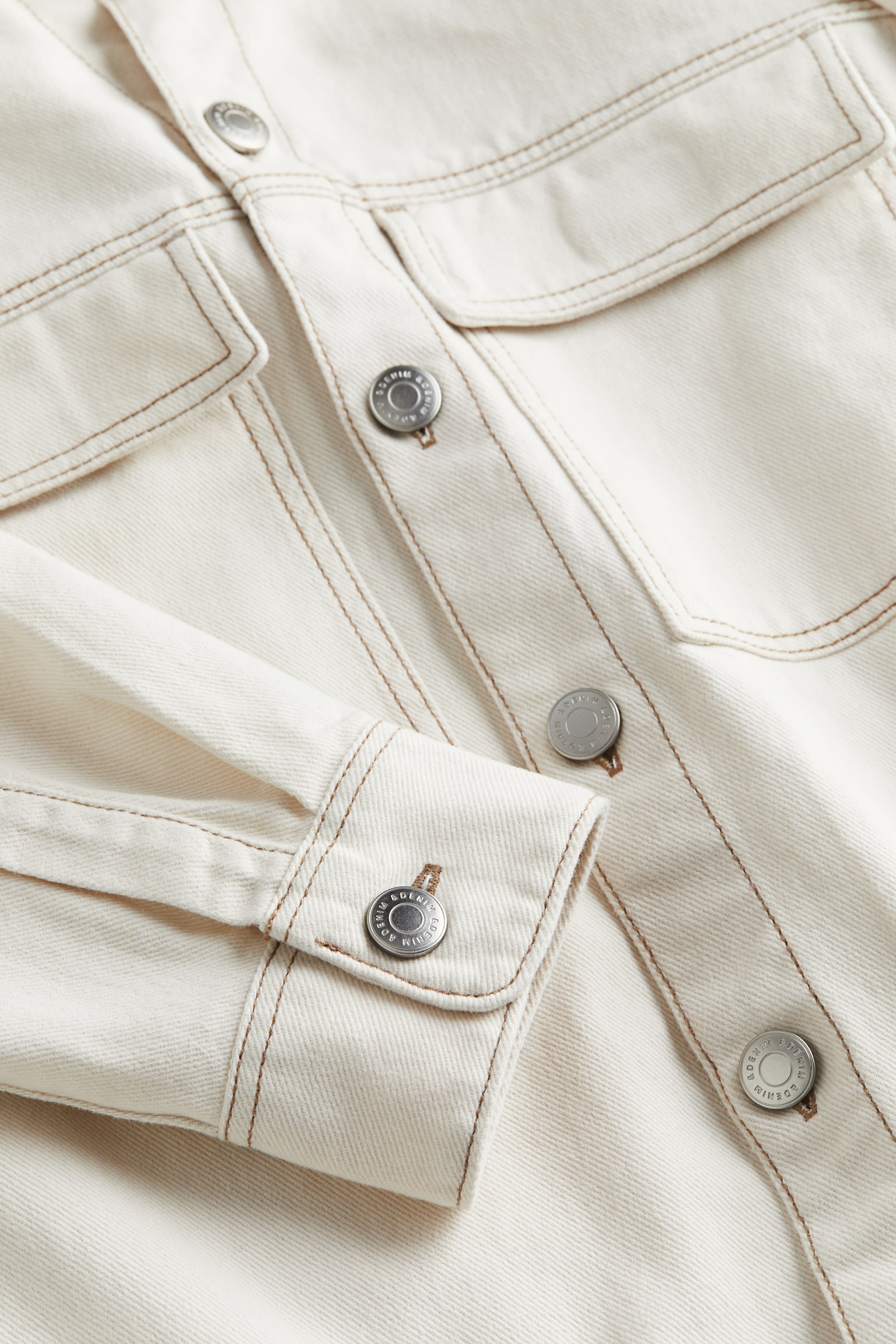 Cotton Twill Overshirt - Natural white - 4