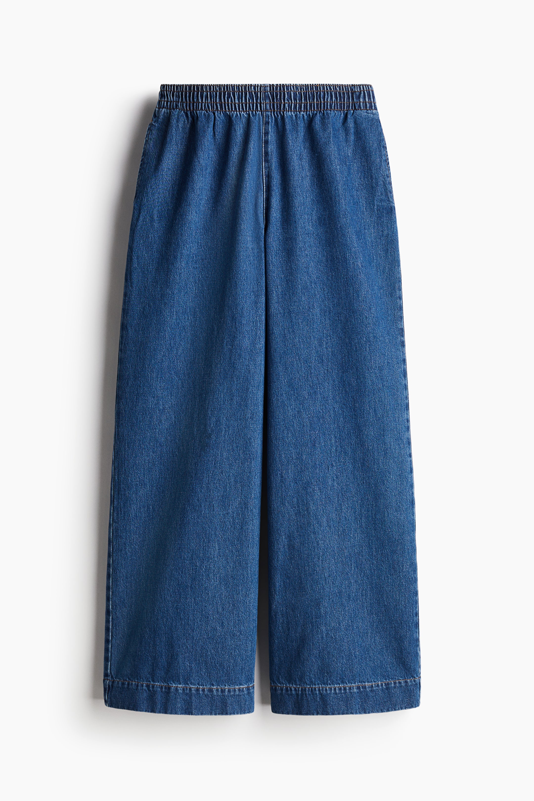 Pull-on denim trousers