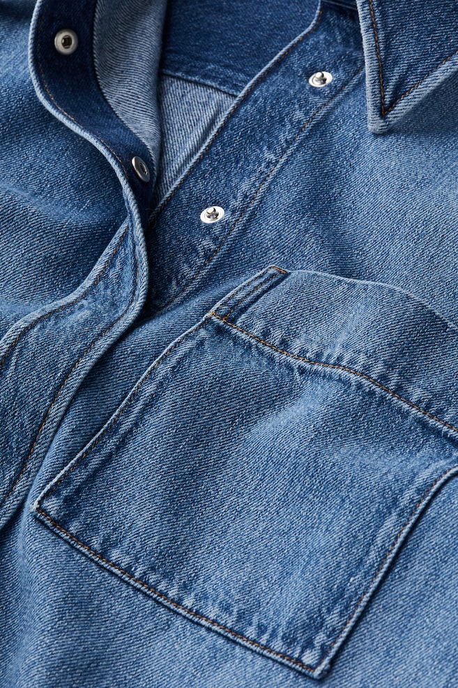 Camicia in denim dalla vestibilità ampia - Blu denim - 2