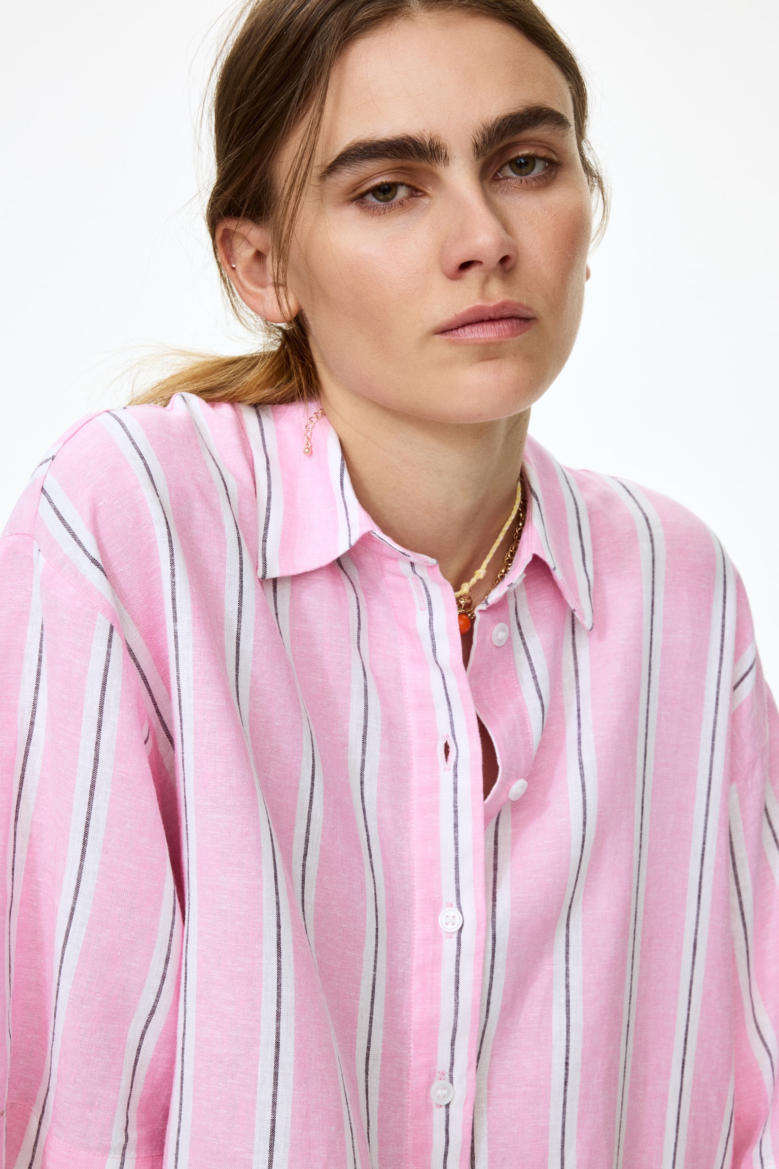Oversized Linen-Blend Shirt - 7