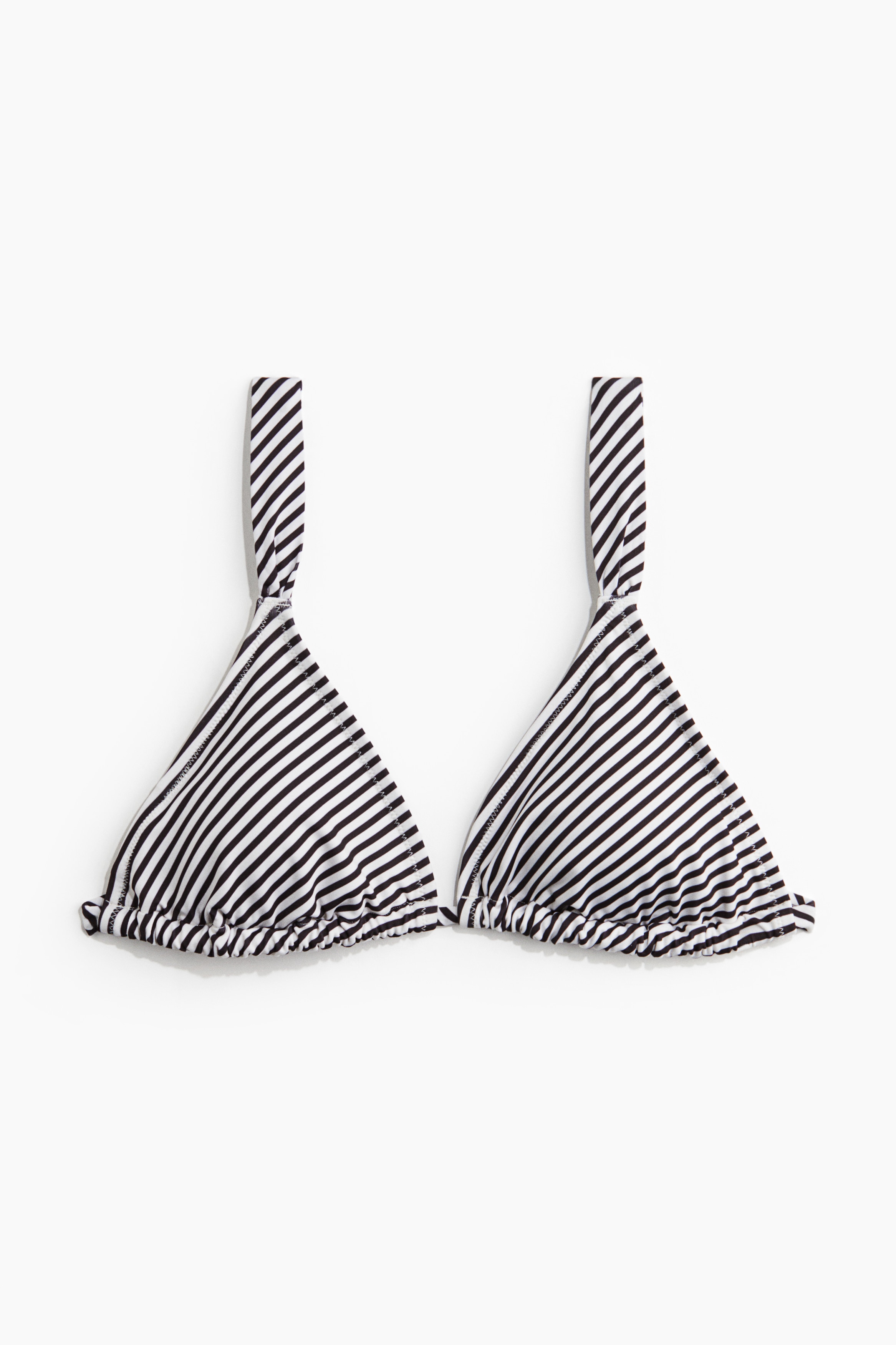 Padded Triangle Bikini Top - White/Black stripe/Light yellow/Pattern/Dark red