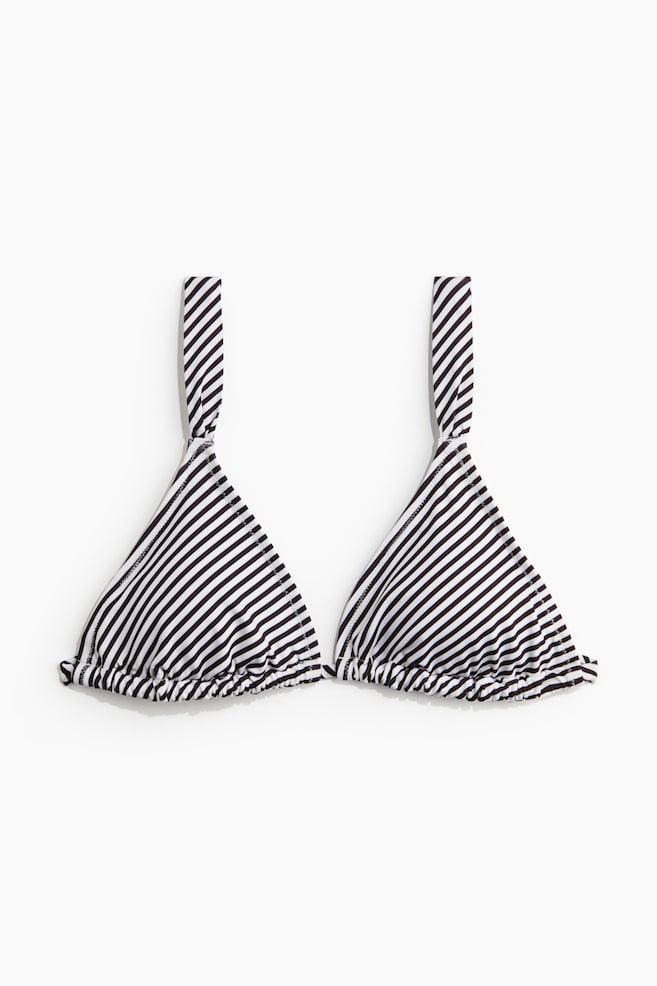 Padded triangle bikini top - White/Black striped/Black/Dark red/Light yellow/Patterned - 1