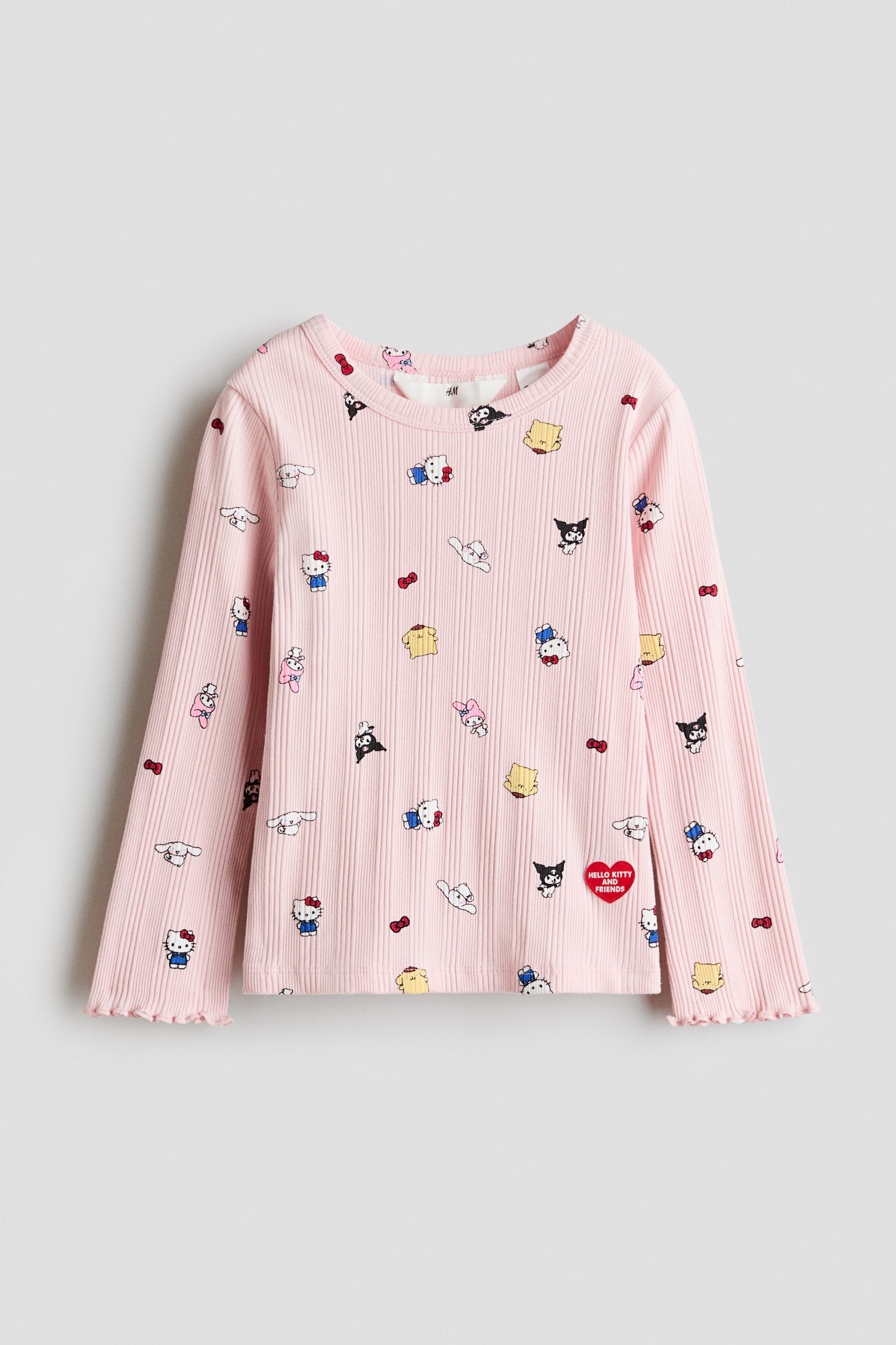 Ribattu painokuvioinen pusero - Vaaleanroosa/Hello Kitty