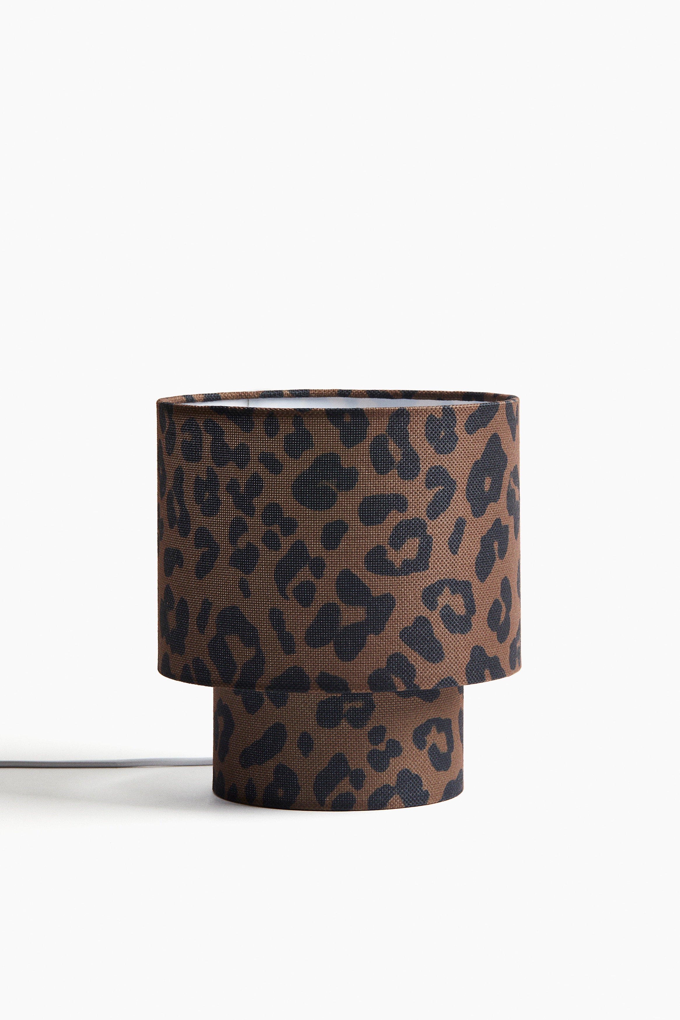 H&M Home  - Liten textilklädd bordslampa - Brun/Leopardmönstrad