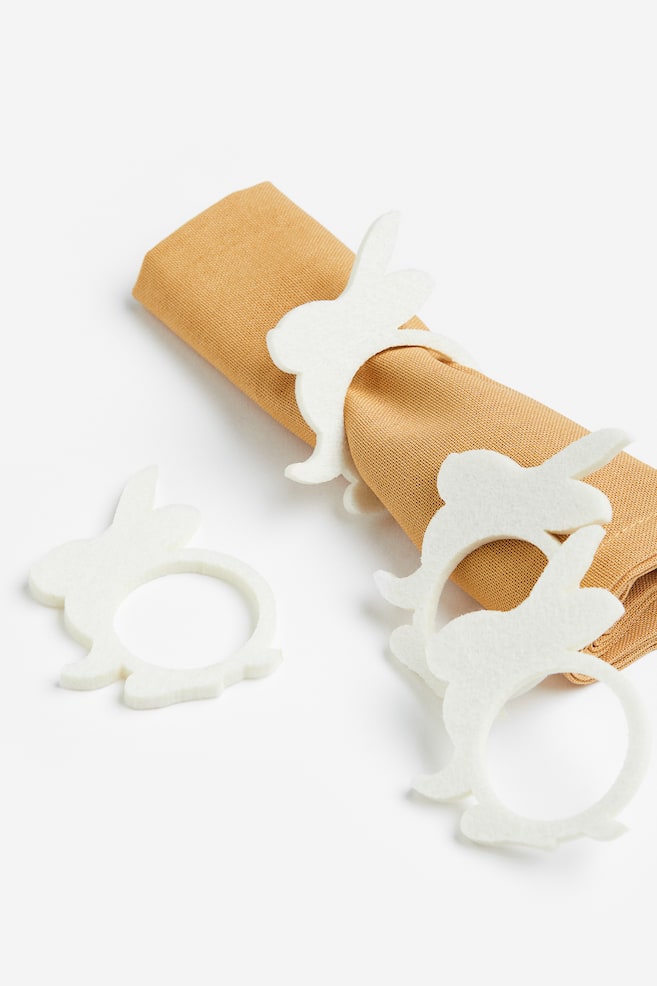 4-pack napkin rings - White - 2