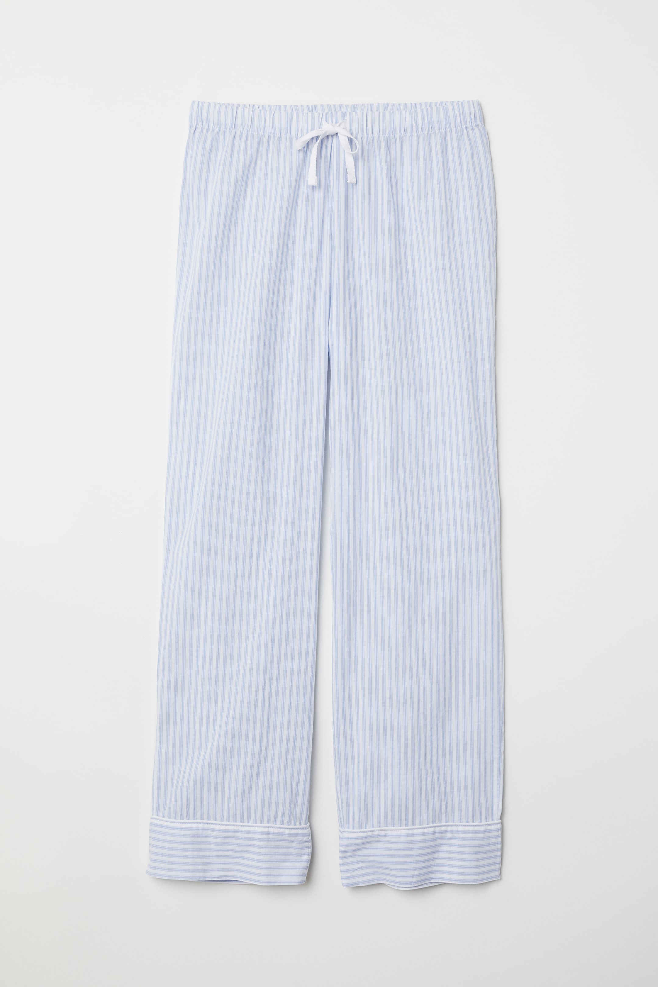 Cotton pyjama bottoms White/Light blue striped Ladies H&M