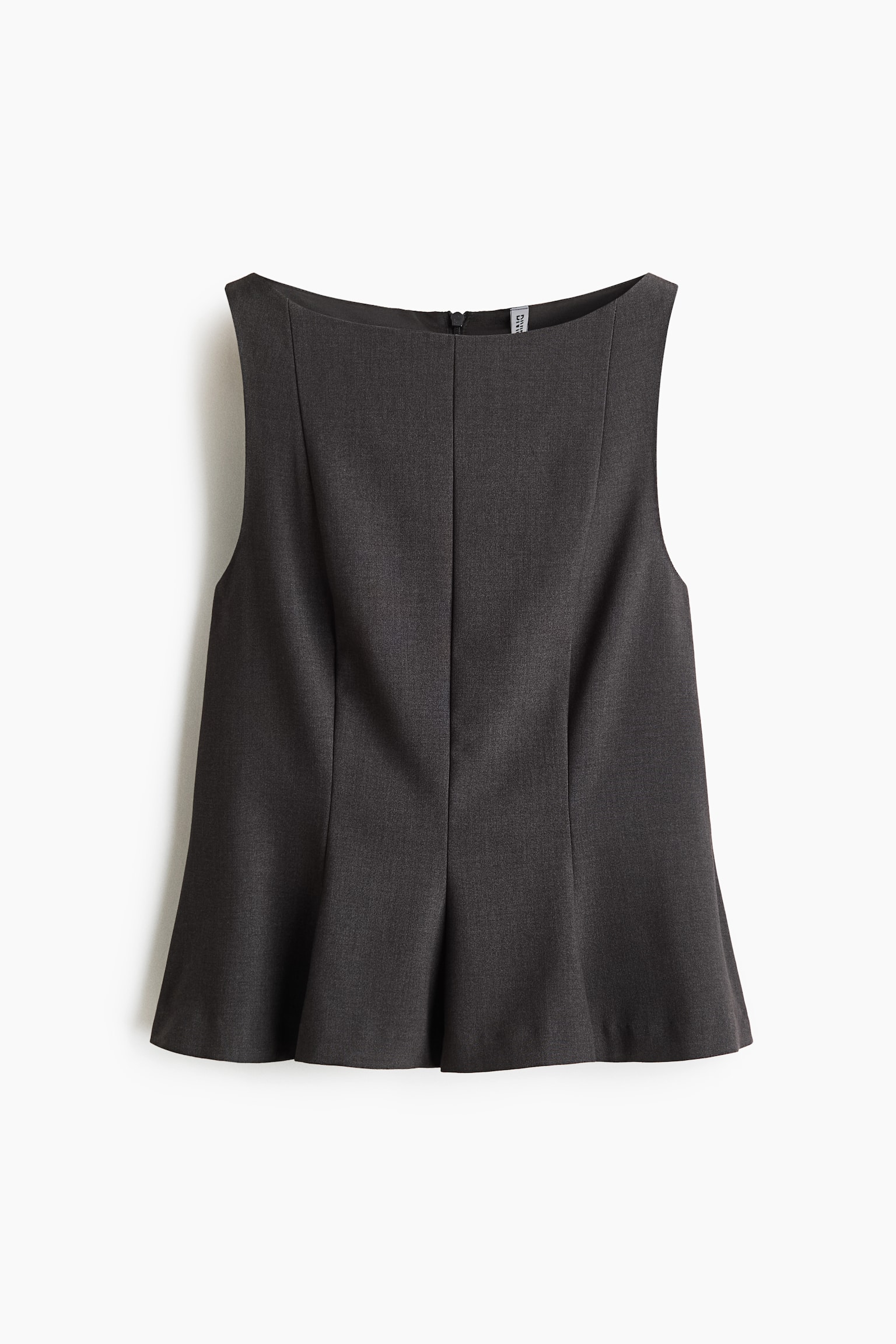 Tailored peplum top - Dark grey - 2
