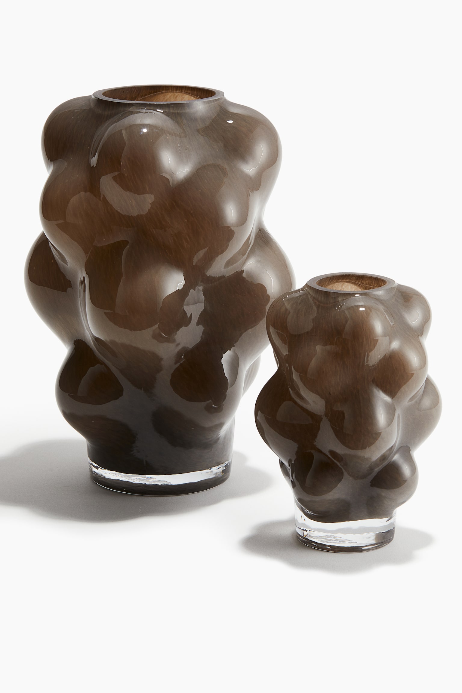 Bubbled glass vase - Brown - 2