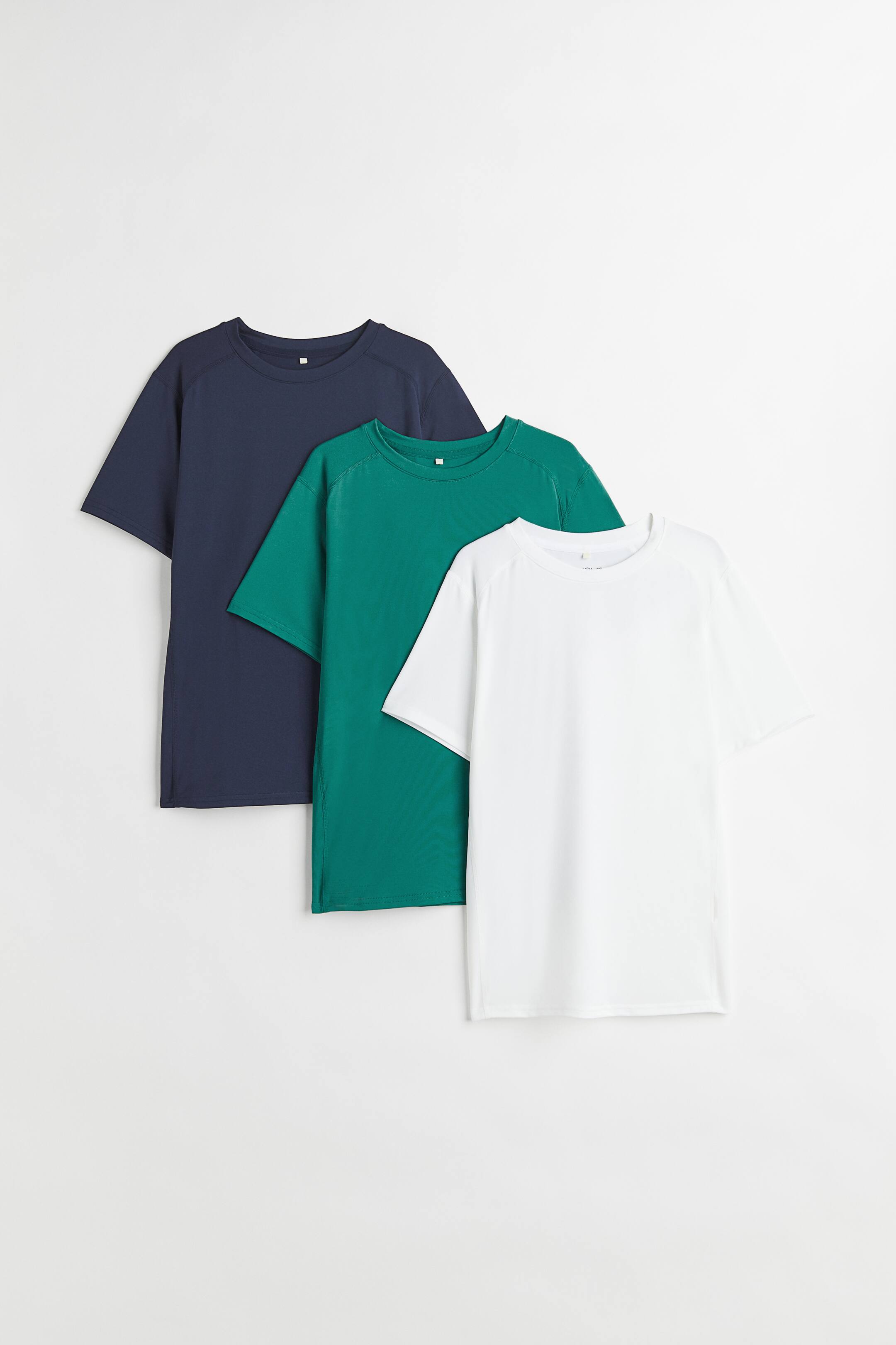 View larger image: 3-Pack Sports Shirts with DryMove™ - Ocean green/navy blue/white - Kids | H&M US 1