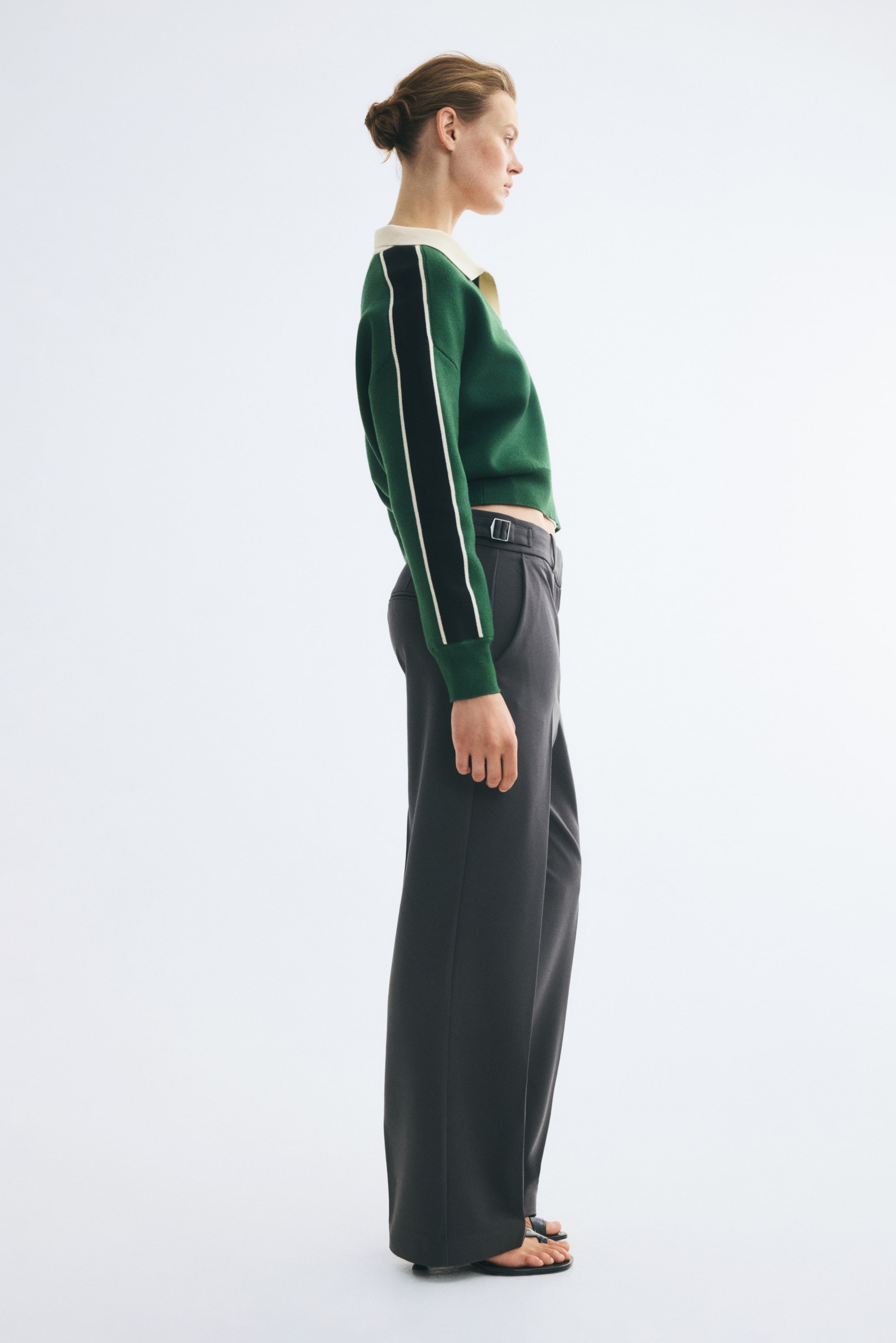 Pantalon droit en sergé