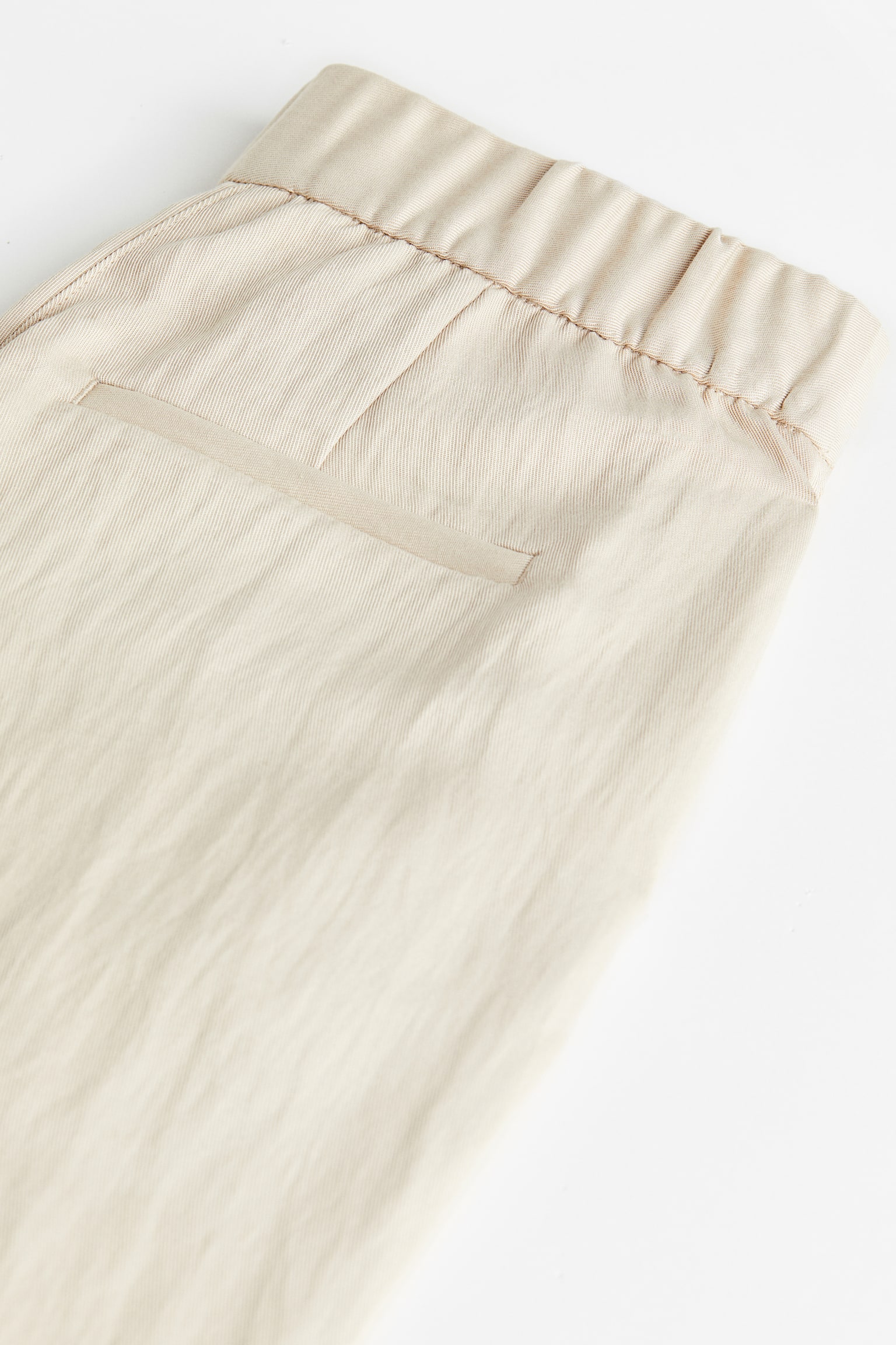 Flared viscose trousers - Light beige/Lime green - 2