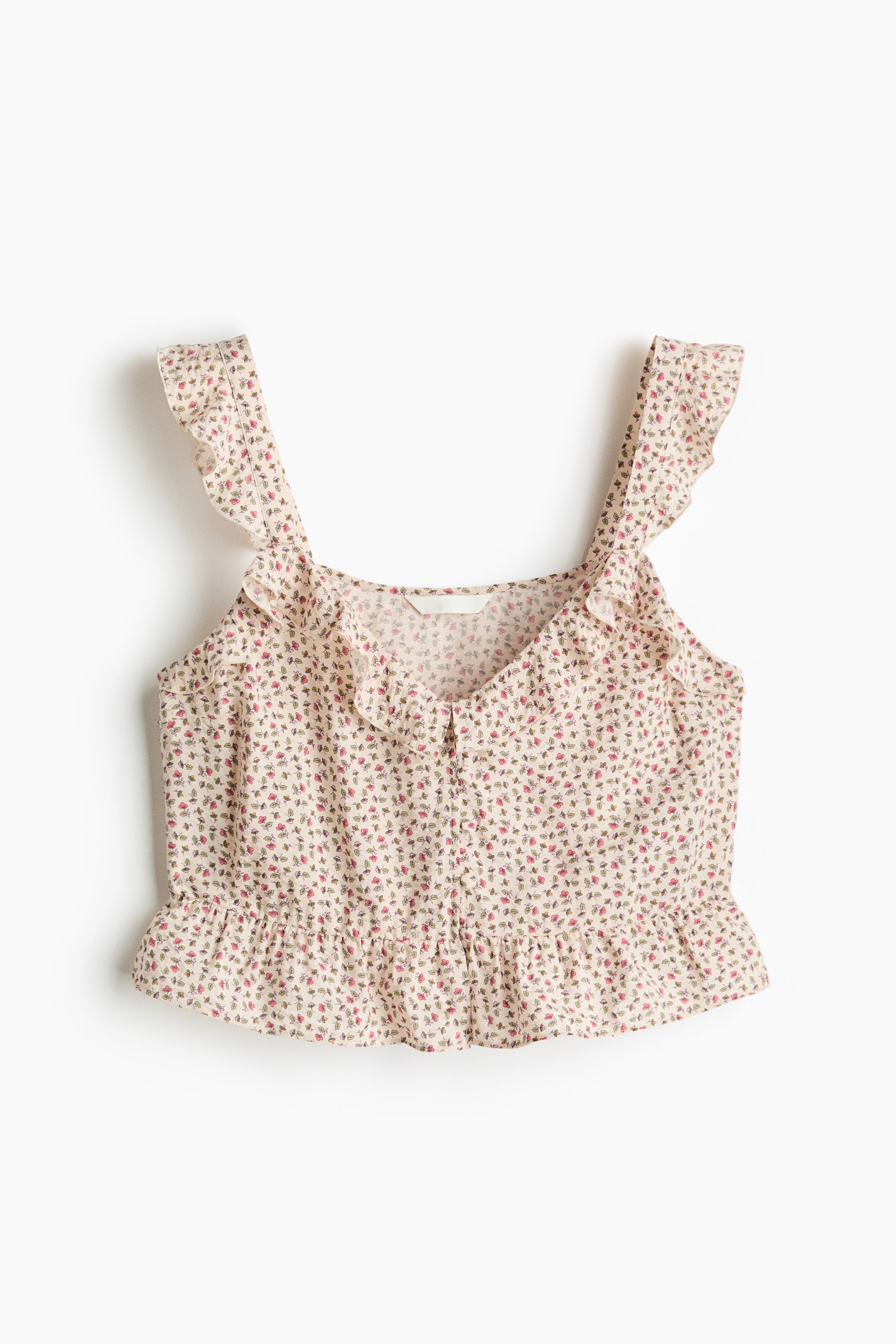 Flounced Button-Front Top