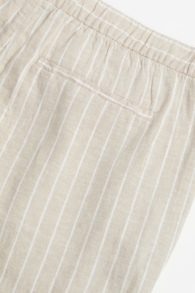 Regular Fit Linen-blend trousers - Light beige/Striped/Cream/Black/Beige/dc/dc/dc/dc - 4