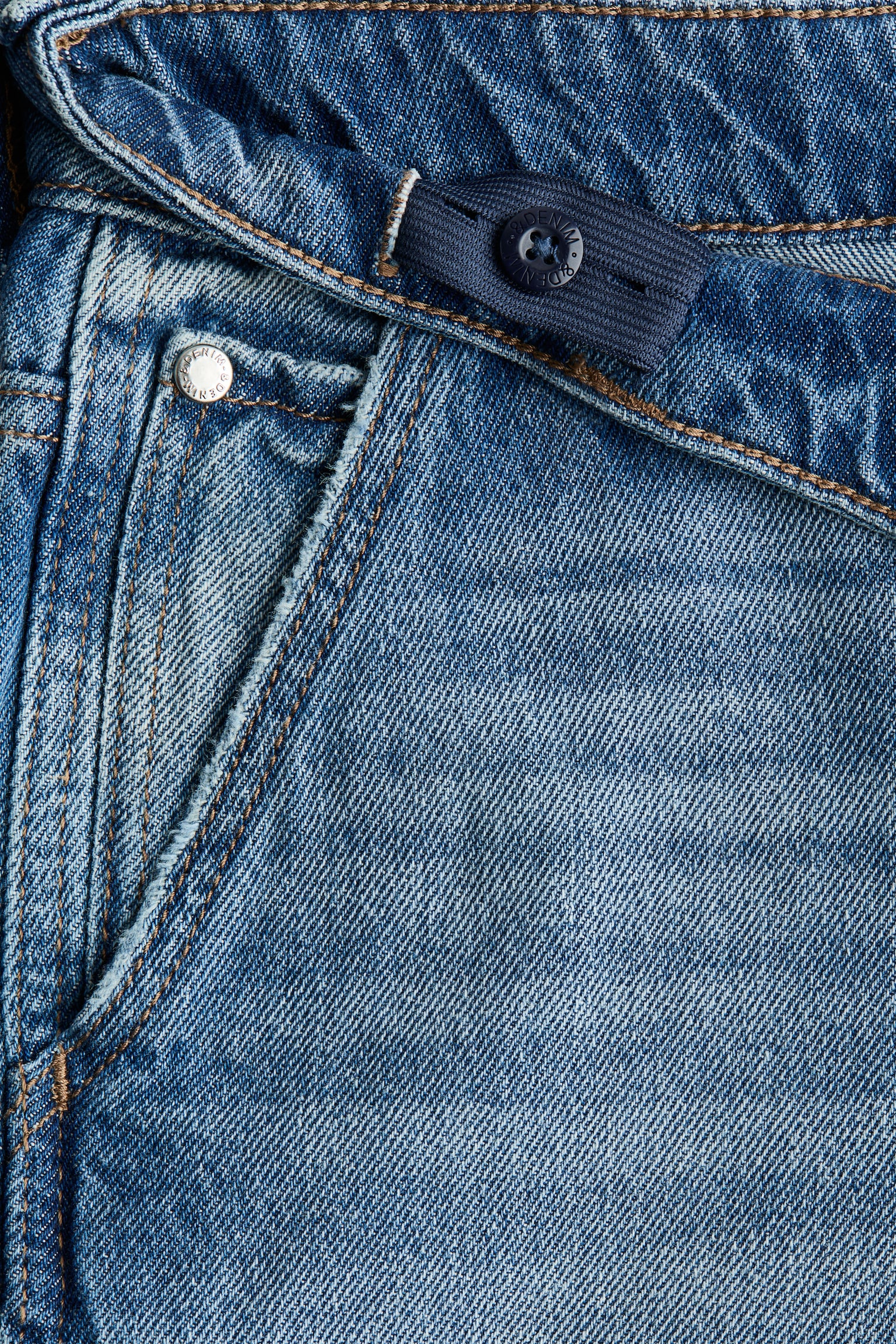 Quần short thợ mộc vải denim - Màu xanh denim/Màu xám denim nhạt - 2