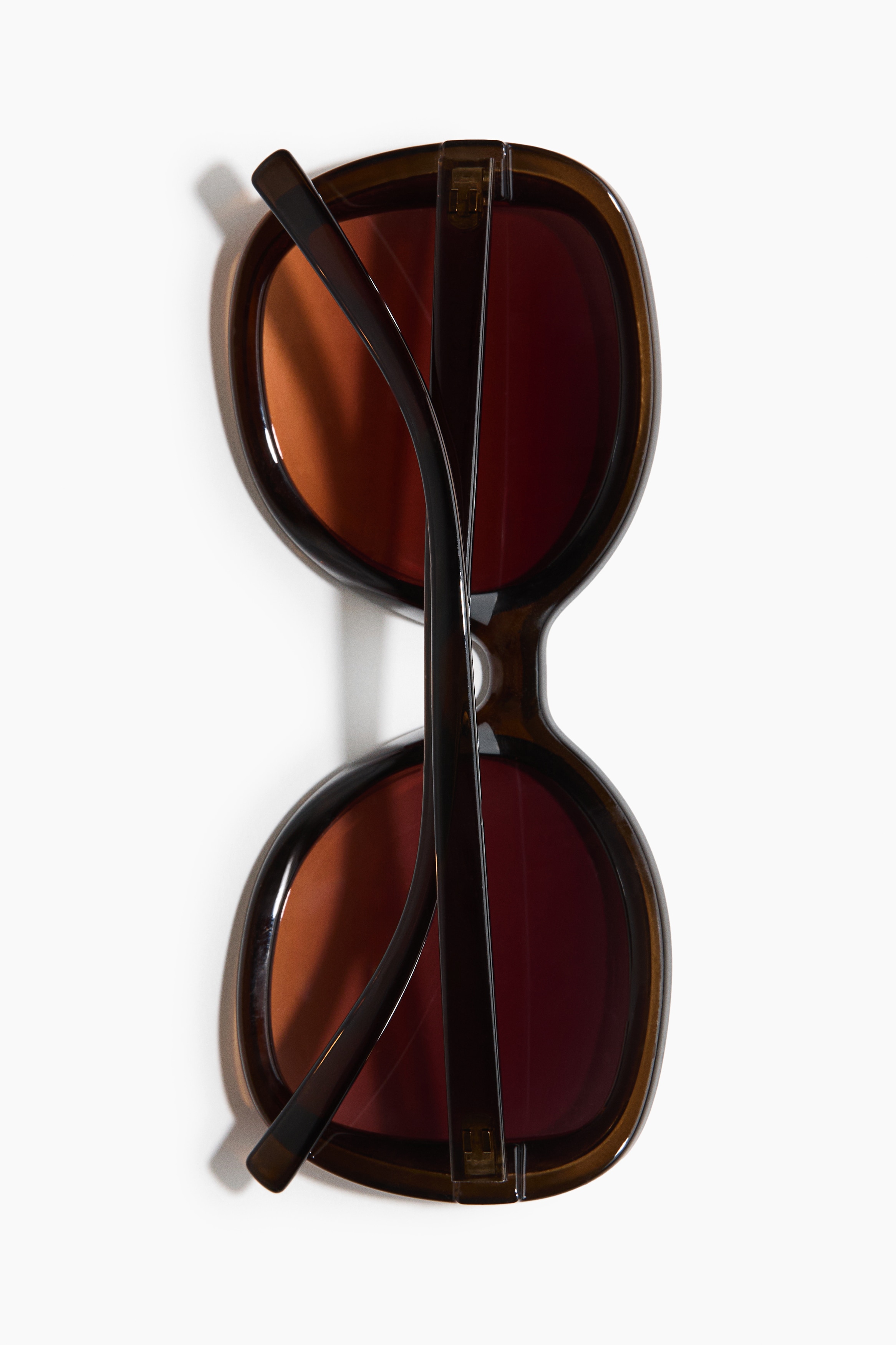 Eckige Sonnenbrille - Braun/Schwarz