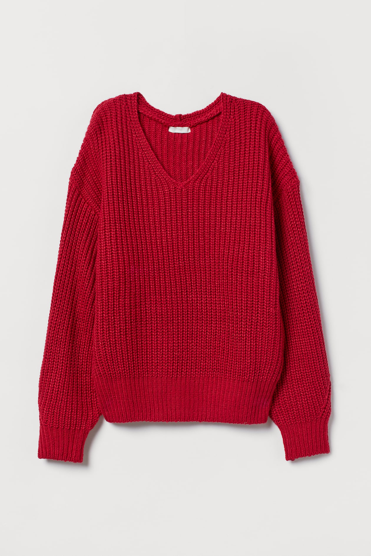 Trui met V-hals Rood DAMES H&M NL