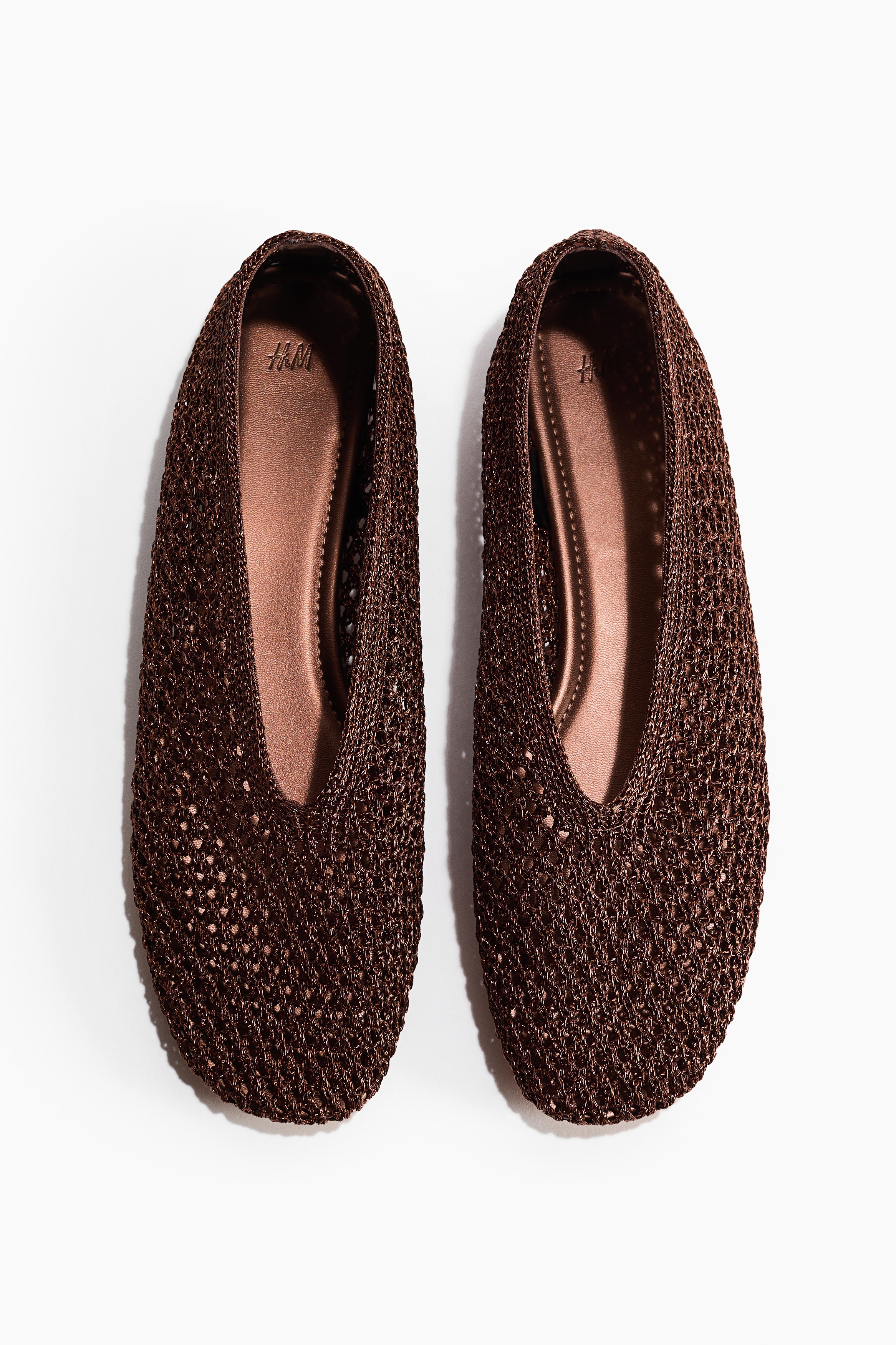 Braided ballet flats - Dark brown/Gold-coloured/Dark dusty pink/Black