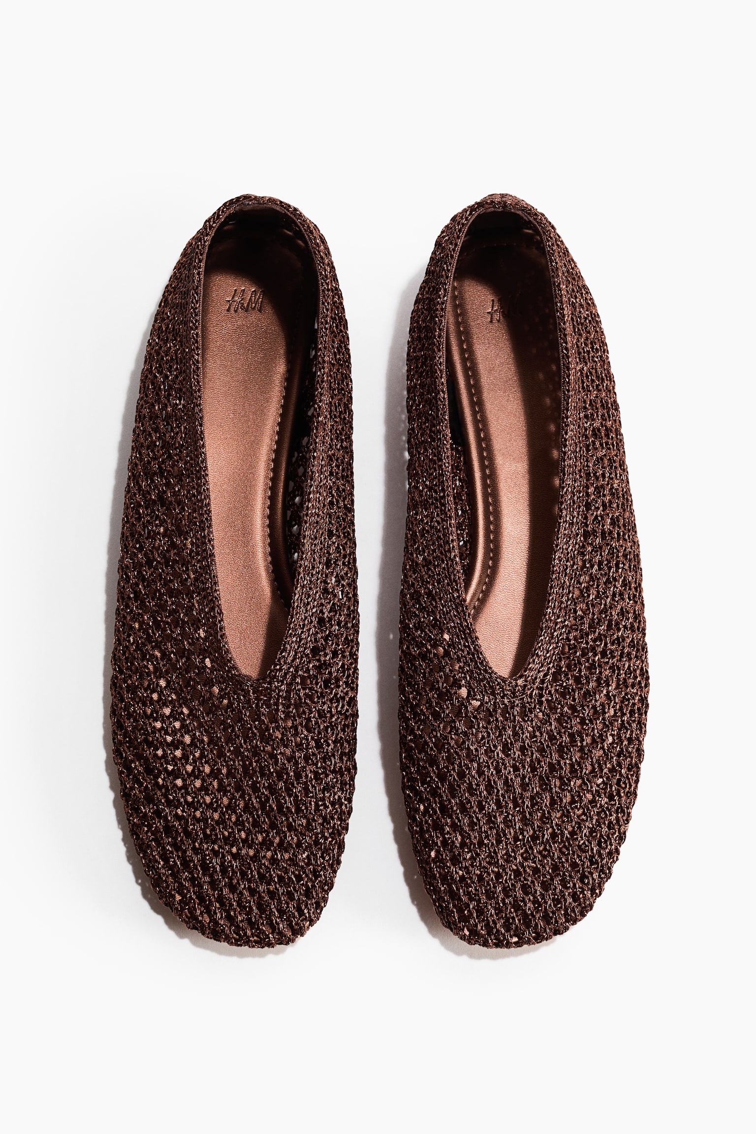 Braided ballet flats - Dark brown/Dark dusty pink - 2