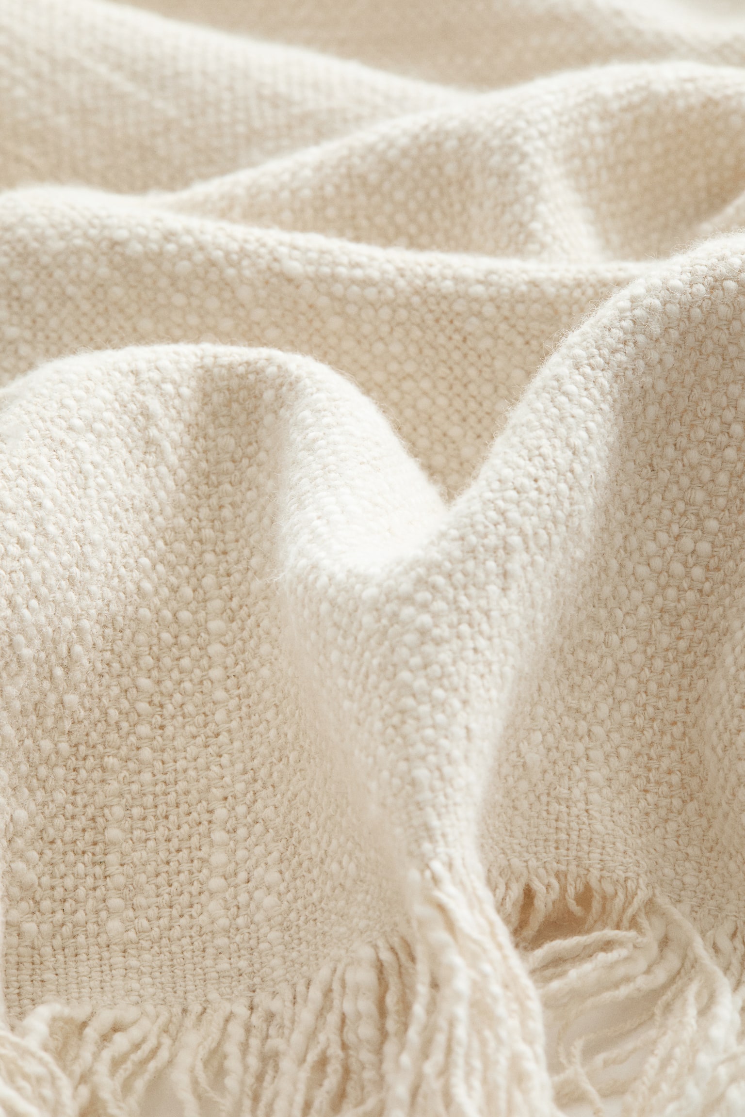 Cotton-blend blanket-Light beige - 4