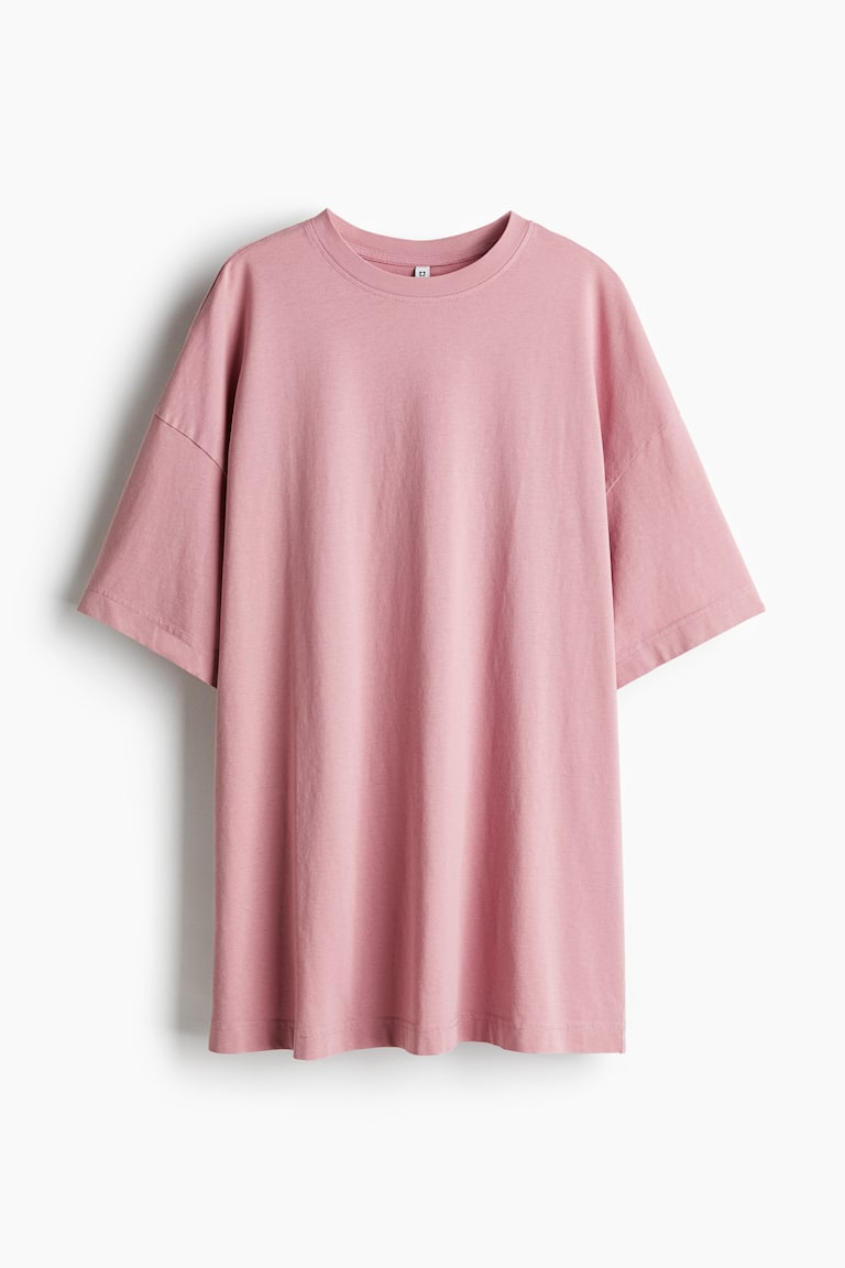 Star Patch Round Neck T-Shirt - Dusty Pink main image 1