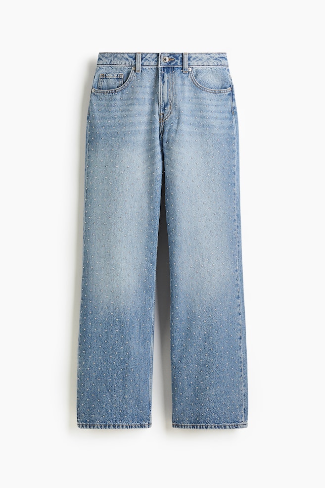 Wide High Studded jeans - Denim blue - 1