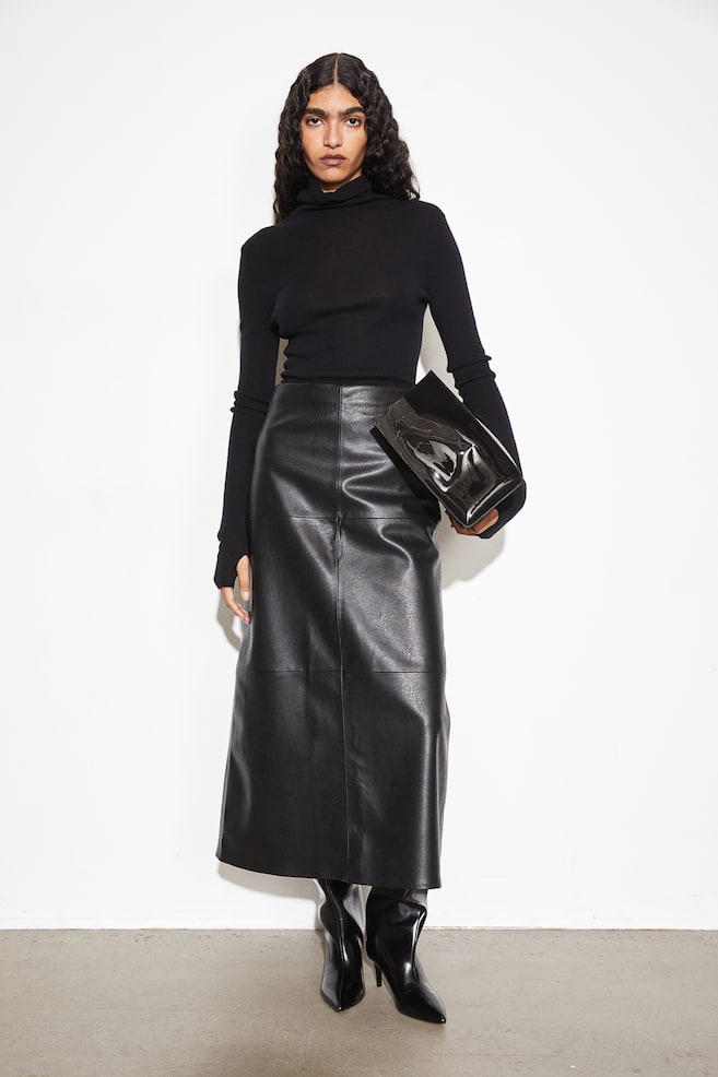 Coated skirt - Black - 7